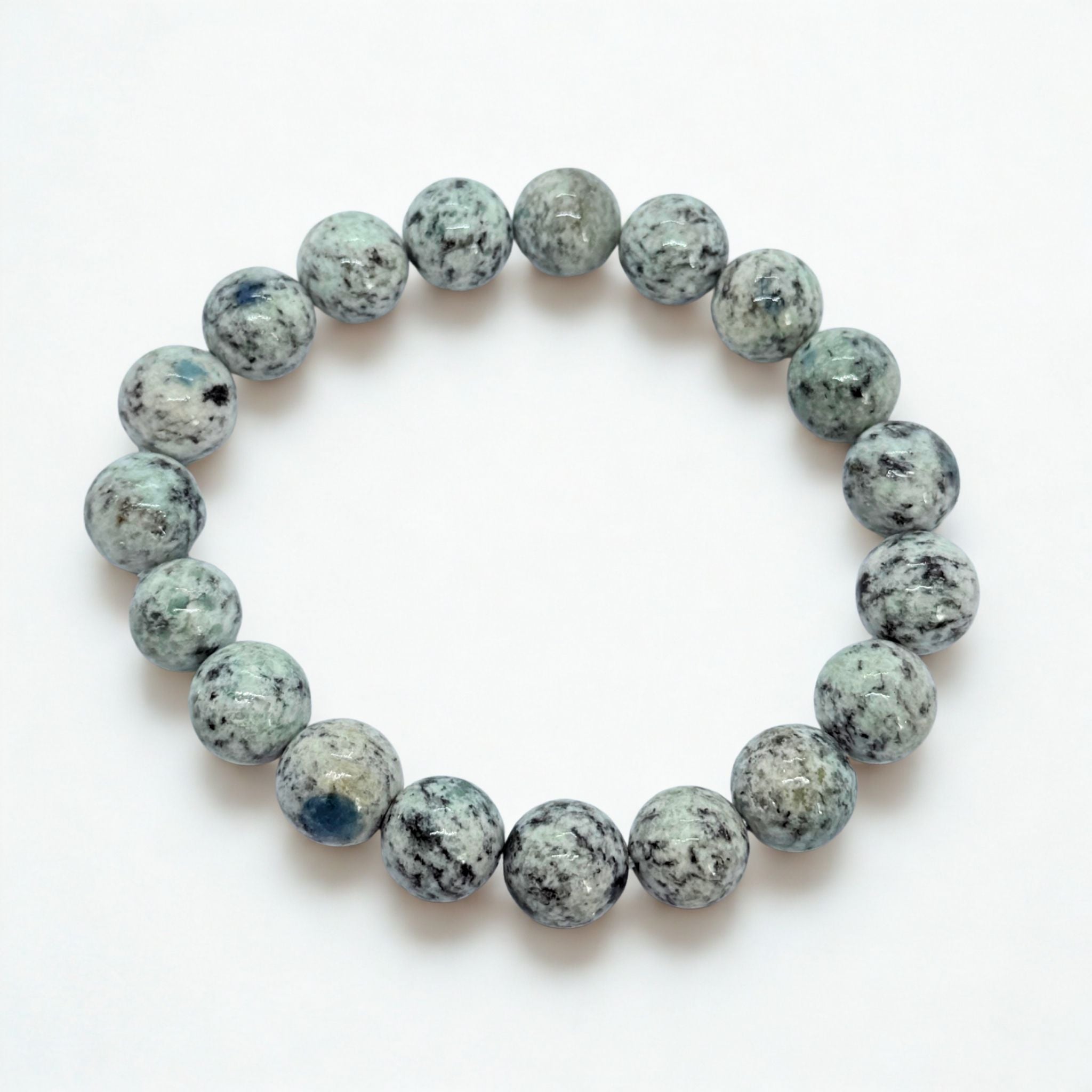 Bracelet boules 12 mm - Jaspe K2 Afghanistan AA Précieuse Lucie