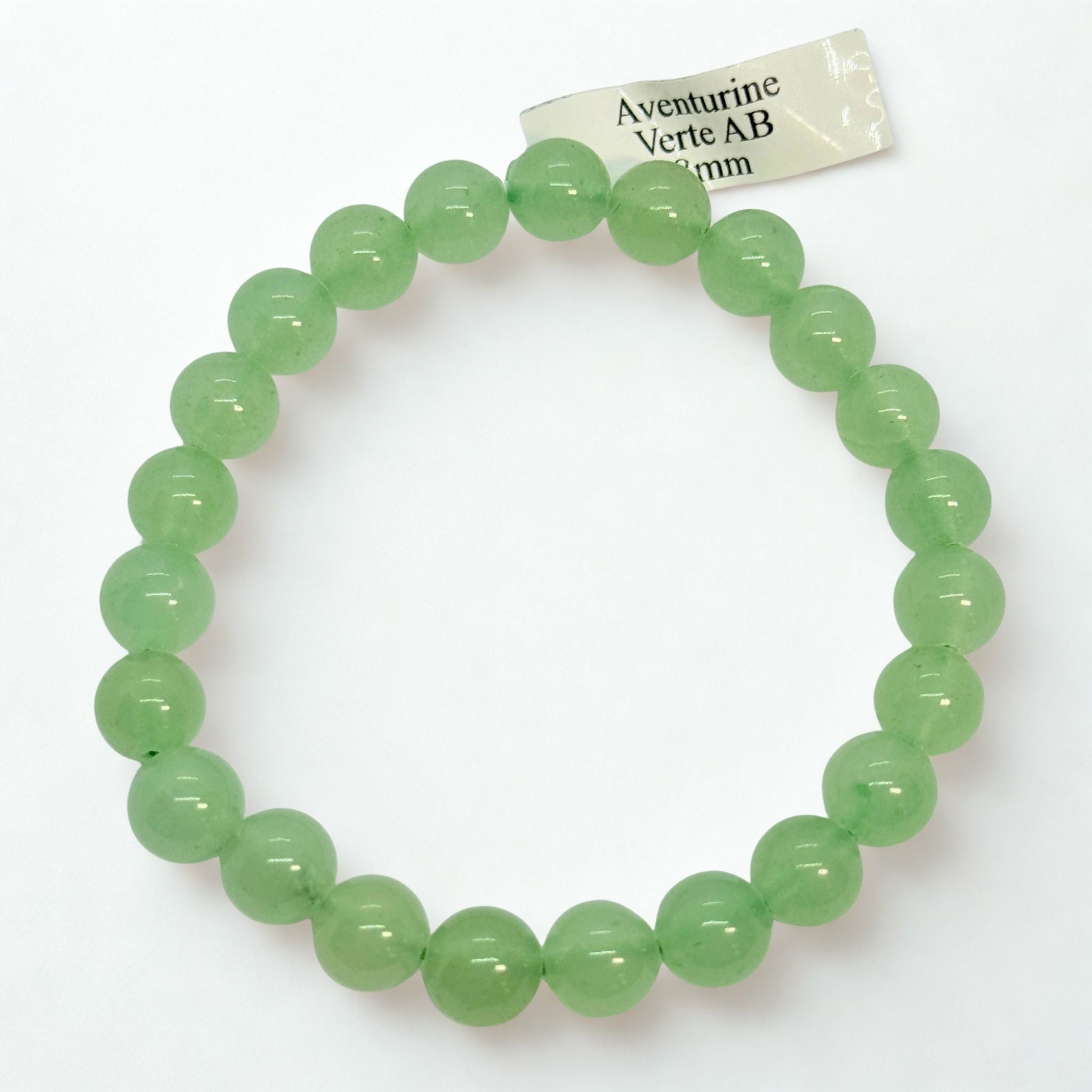 Bracelet boules 8 mm - Aventurine verte - AB Précieuse Lucie