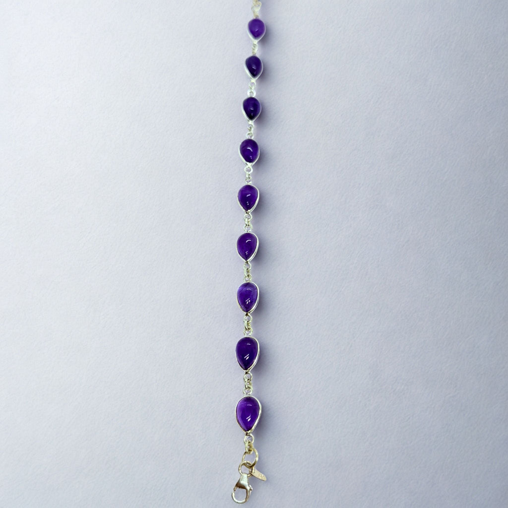 Bracelet Assemblé - Améthyste AA+ Argent 924 - Goutte 9 mm Précieuse Lucie