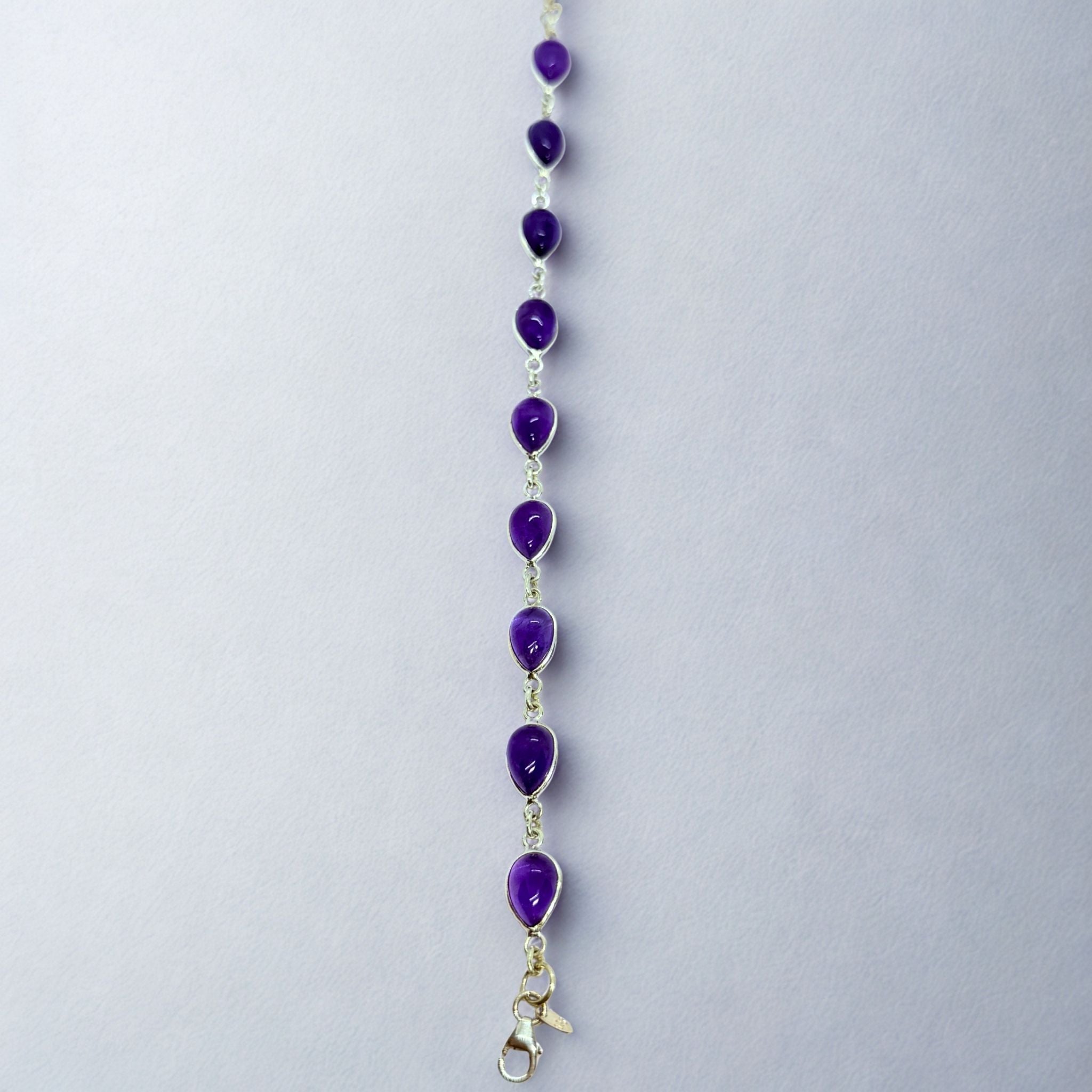 Bracelet Assemblé - Améthyste AA+ Argent 924 - Goutte 9 mm Précieuse Lucie