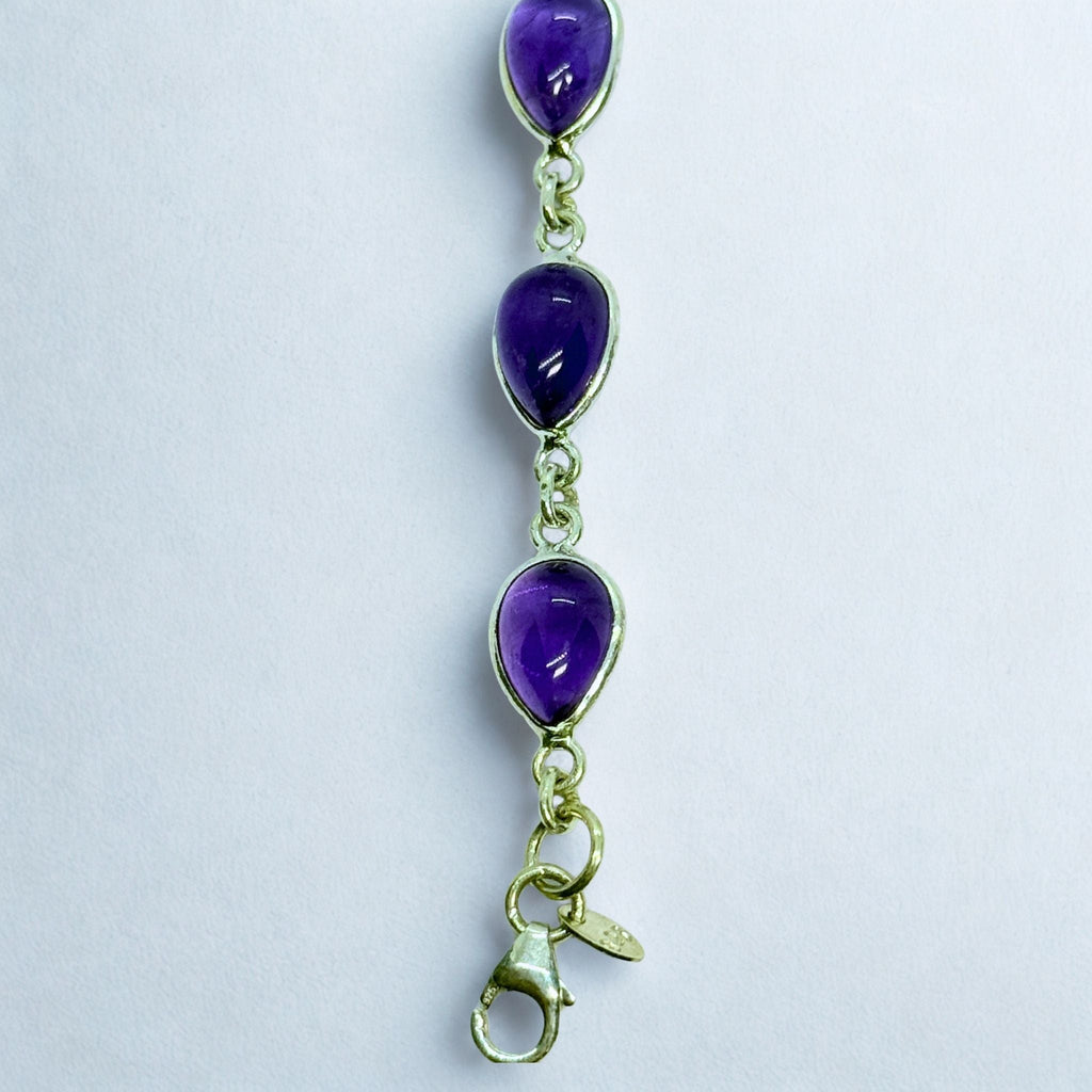 Bracelet Assemblé - Améthyste AA+ Argent 924 - Goutte 9 mm Précieuse Lucie