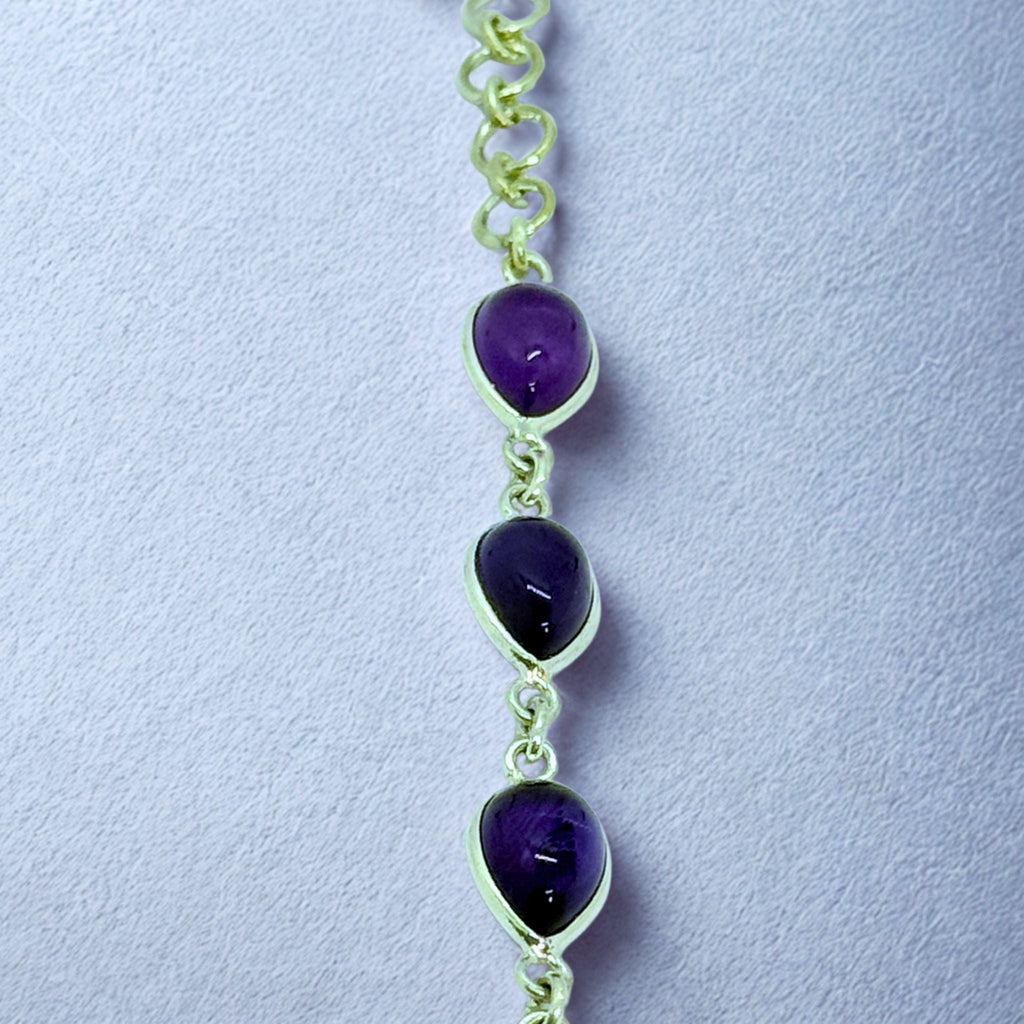 Bracelet Assemblé - Améthyste AA+ Argent 924 - Goutte 9 mm Précieuse Lucie