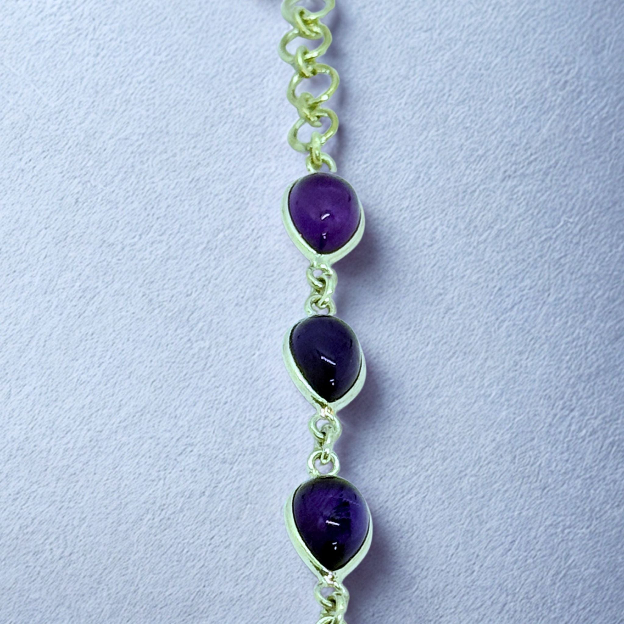 Bracelet Assemblé - Améthyste AA+ Argent 924 - Goutte 9 mm Précieuse Lucie