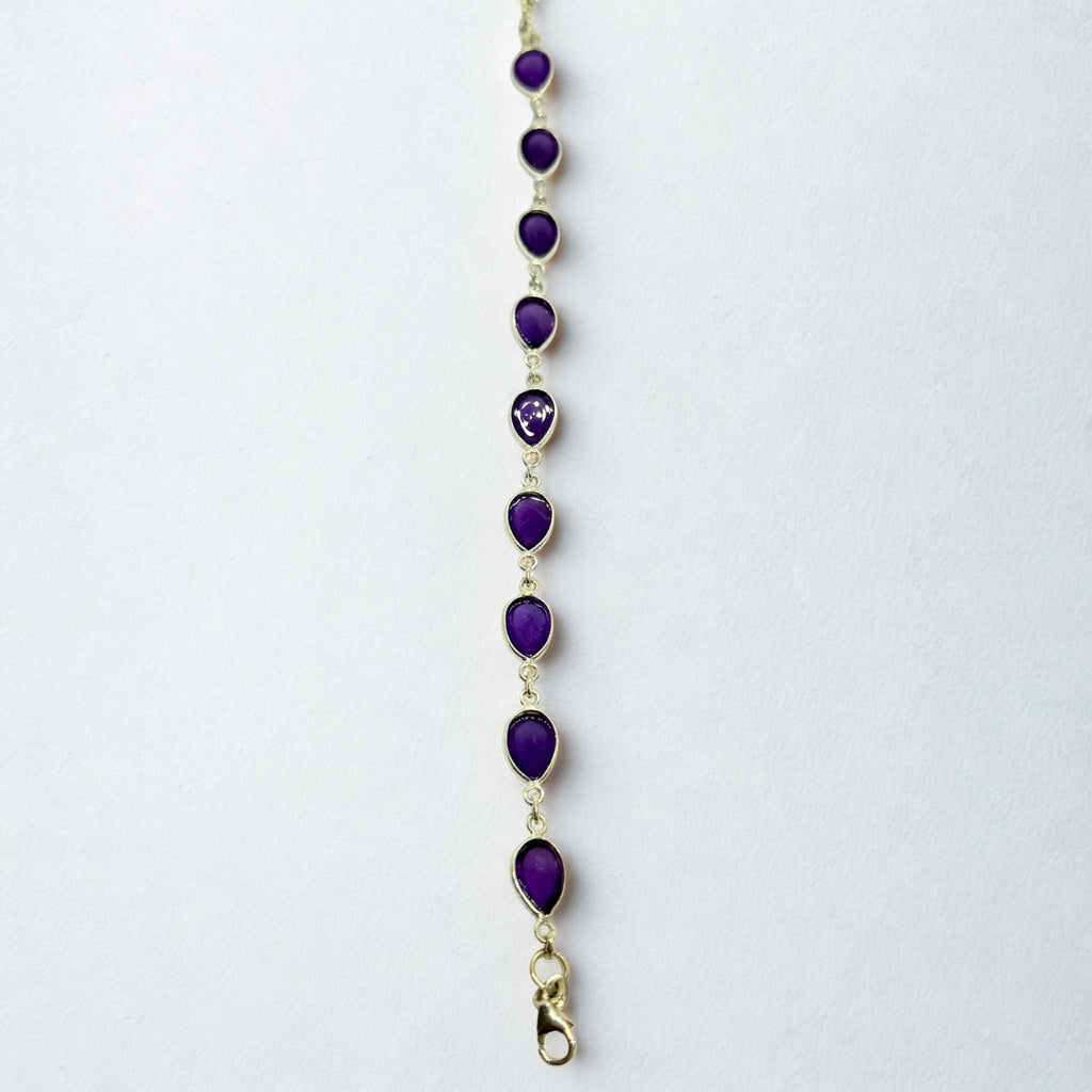 Bracelet Assemblé - Améthyste AA+ Argent 924 - Goutte 9 mm Précieuse Lucie