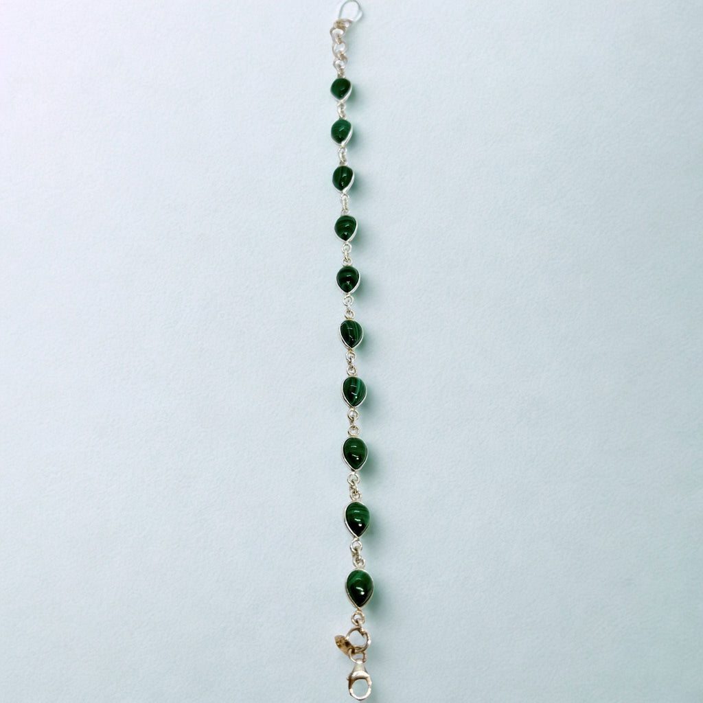 Bracelet Assemblé - Malachite AA Argent 924 - Goutte 9 mm Précieuse Lucie