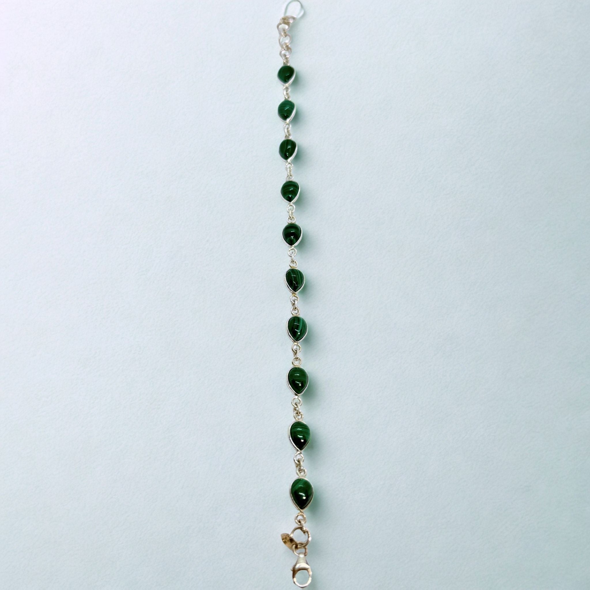 Bracelet Assemblé - Malachite AA Argent 924 - Goutte 9 mm Précieuse Lucie