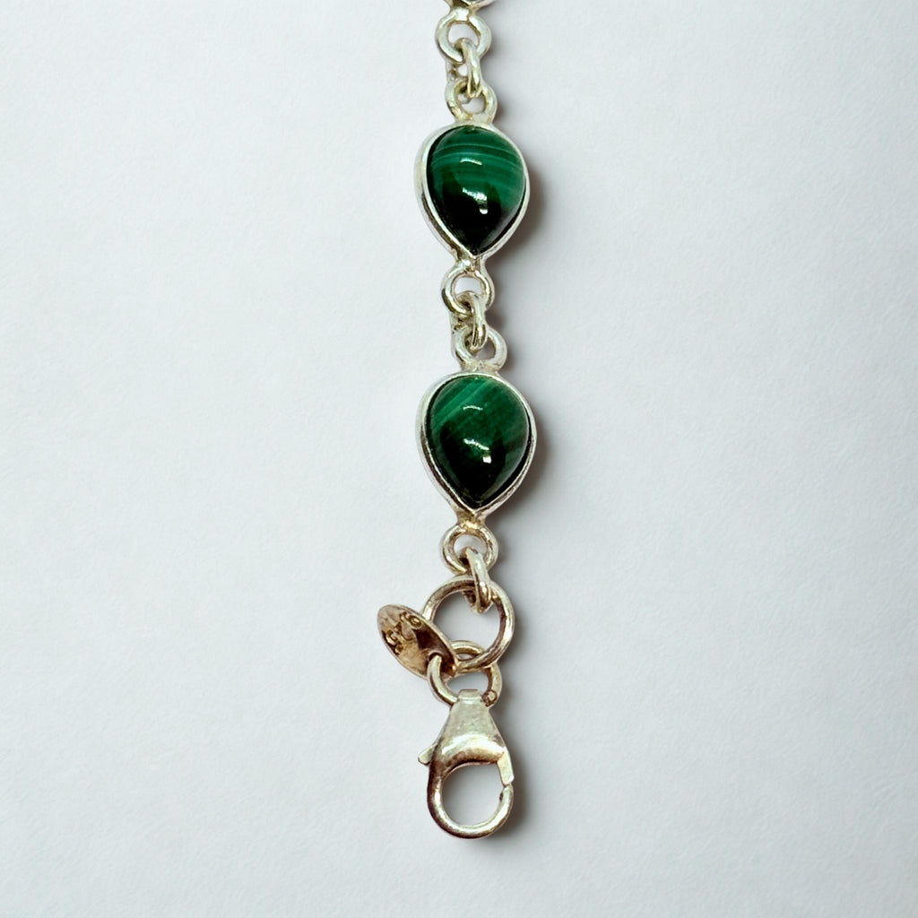 Bracelet Assemblé - Malachite AA Argent 924 - Goutte 9 mm Précieuse Lucie