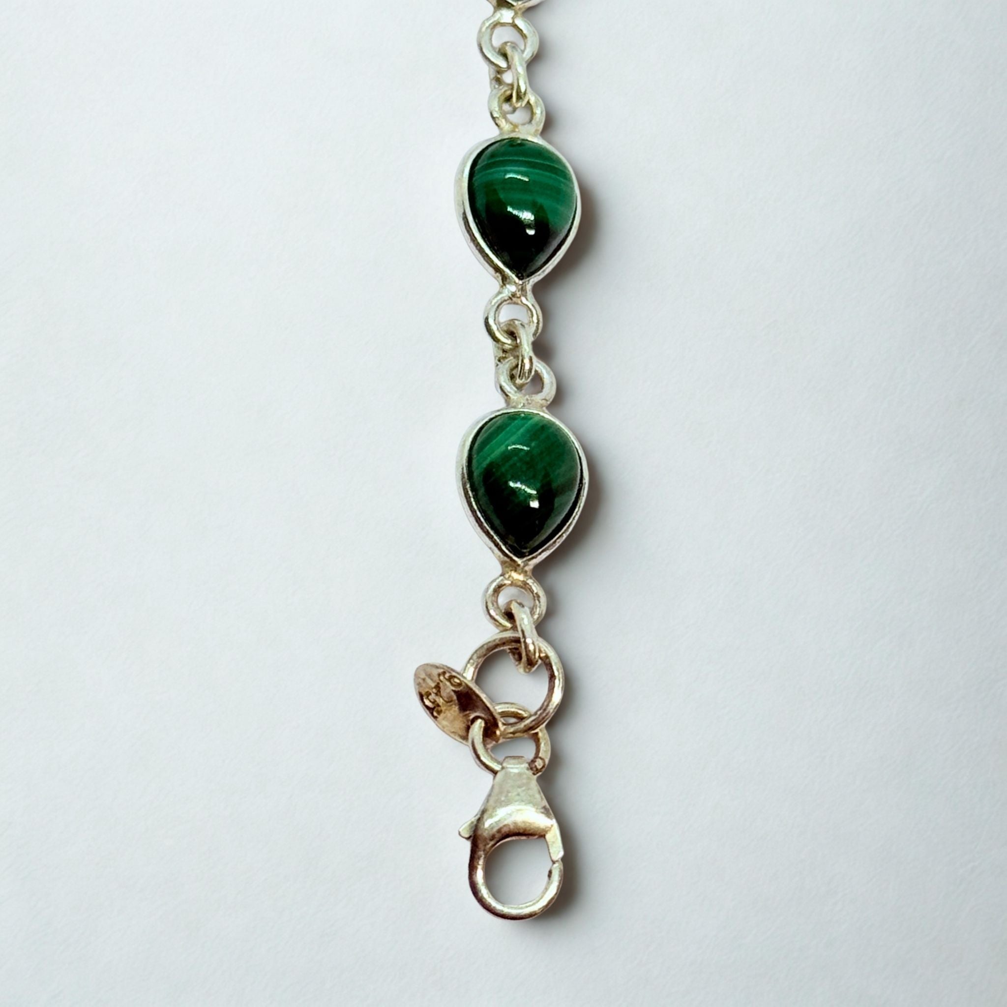 Bracelet Assemblé - Malachite AA Argent 924 - Goutte 9 mm Précieuse Lucie