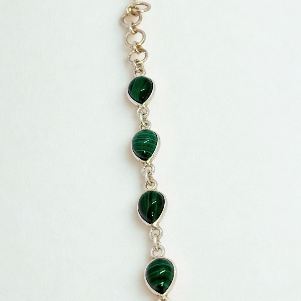 Bracelet Assemblé - Malachite AA Argent 924 - Goutte 9 mm Précieuse Lucie