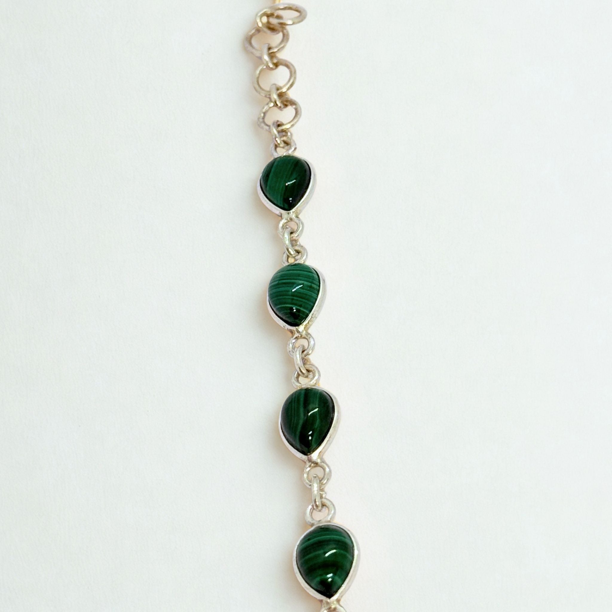 Bracelet Assemblé - Malachite AA Argent 924 - Goutte 9 mm Précieuse Lucie