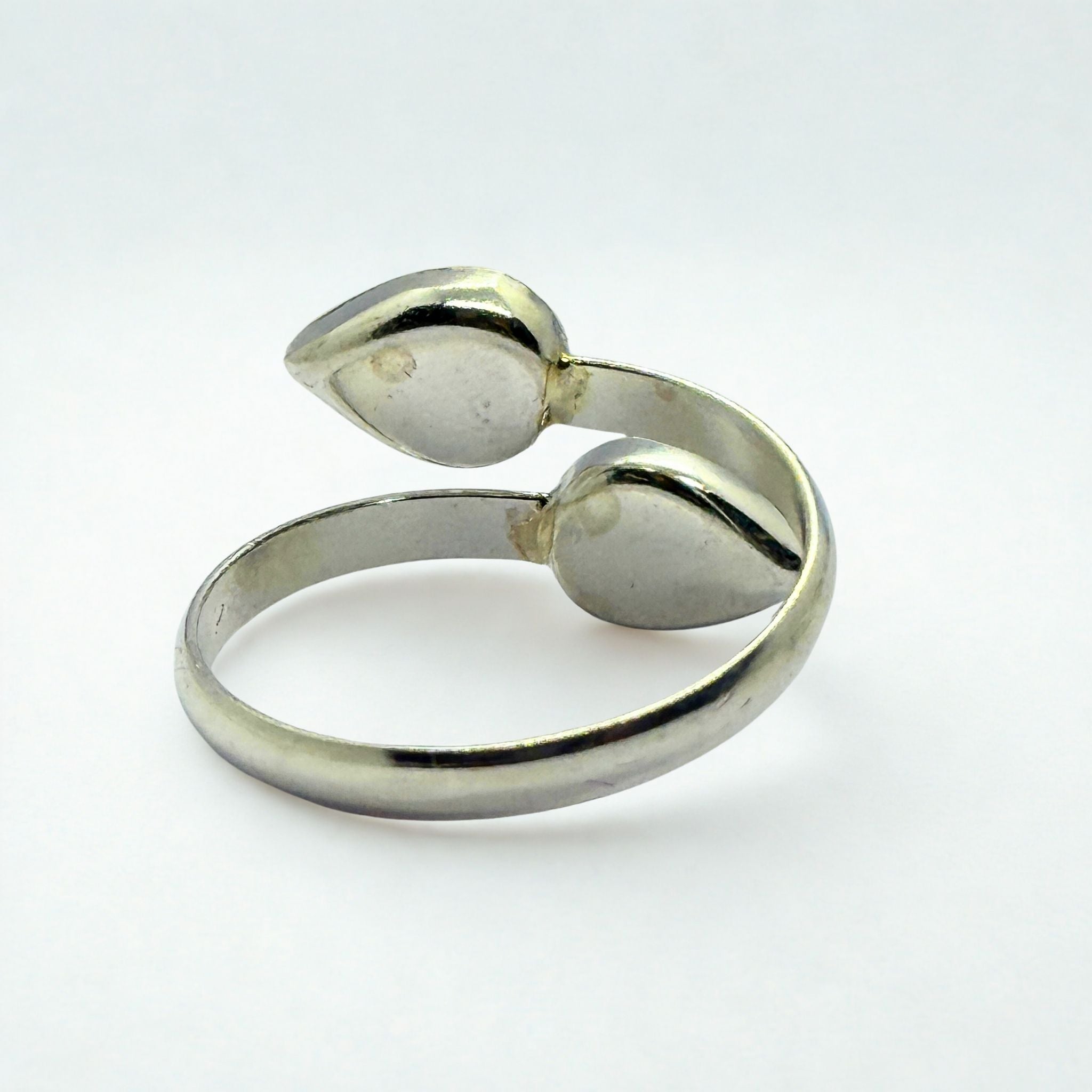 Bague Ouverte - Œil de Sainte Lucie Argent 925 - Double gouttes 9 mm Précieuse Lucie