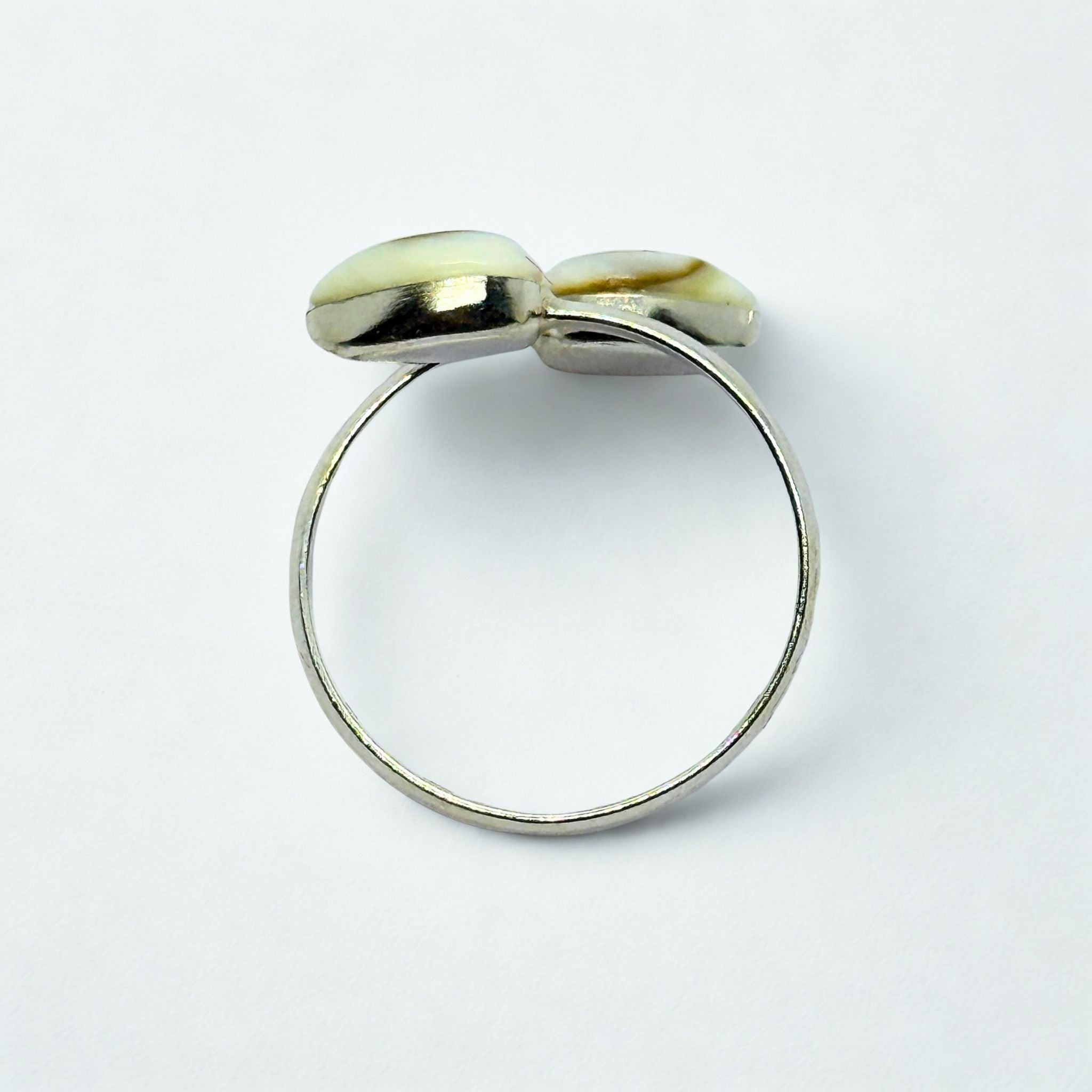 Bague Ouverte - Œil de Sainte Lucie Argent 925 - Double gouttes 9 mm Précieuse Lucie