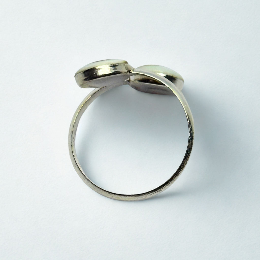 Bague Ouverte - Œil de Sainte Lucie Argent 925 - Double ronds 8 mm Précieuse Lucie