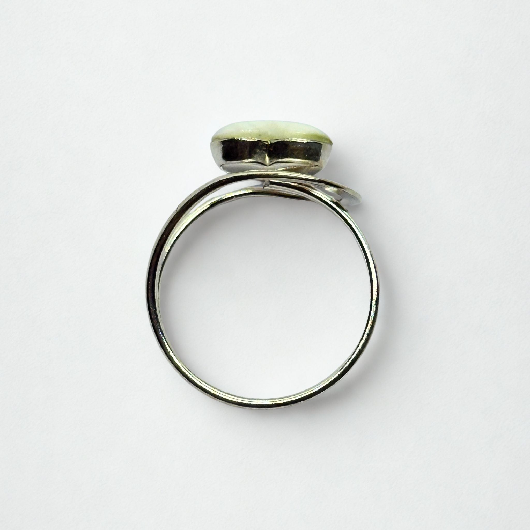 Bague Solitaire - Œil de Sainte Lucie Argent 925 - Cœur 10 mm - Double anneaux Précieuse Lucie