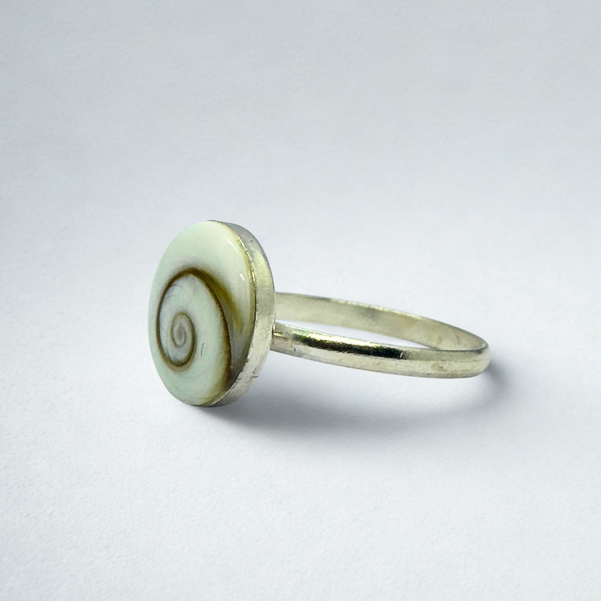 Bague Solitaire - Œil de Sainte Lucie Argent 925 - Rond 10 mm Précieuse Lucie