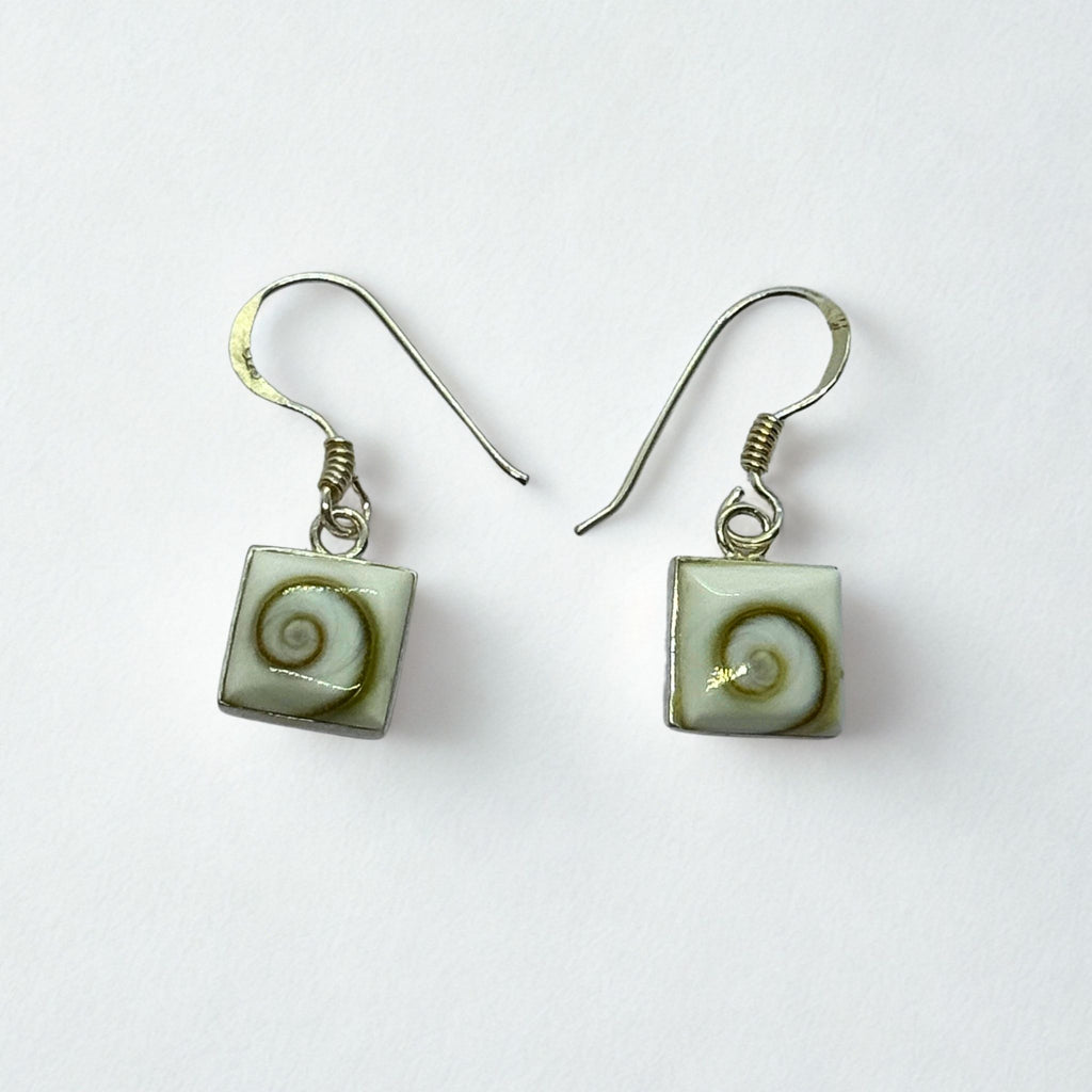 Boucles d'oreilles - Œil de Sainte Lucie Argent 925 - Carré 8 mm