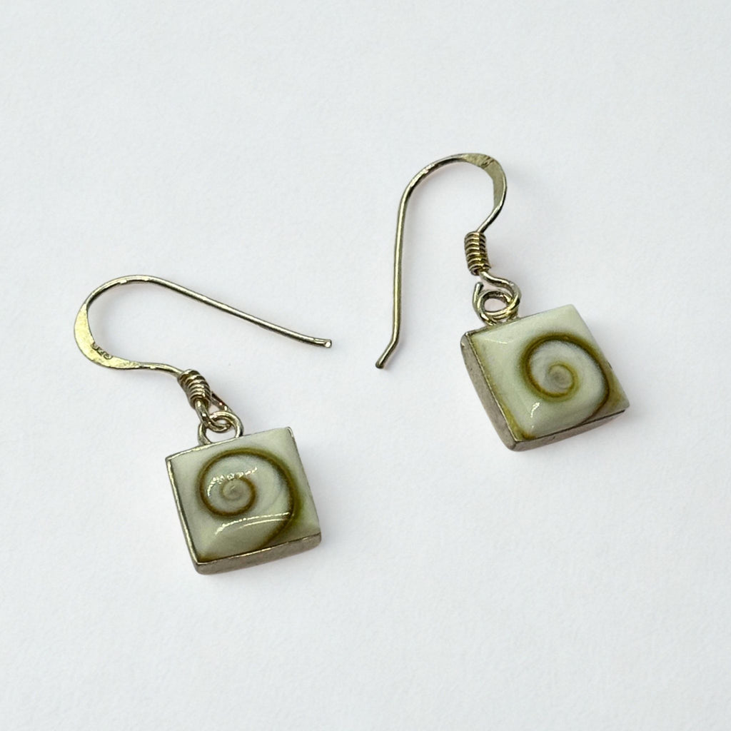 Boucles d'oreilles - Œil de Sainte Lucie Argent 925 - Carré 8 mm