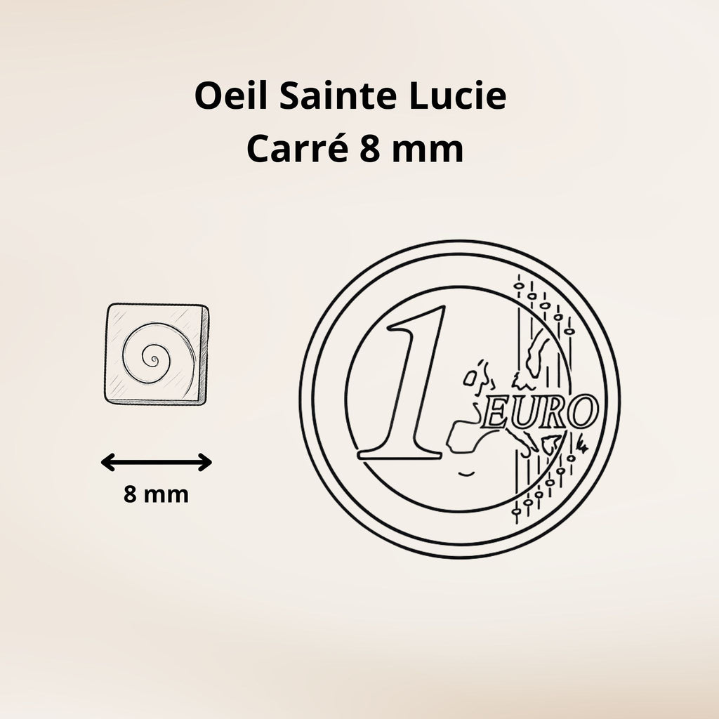 Boucles d'oreilles - Œil de Sainte Lucie Argent 925 - Carré 8 mm
