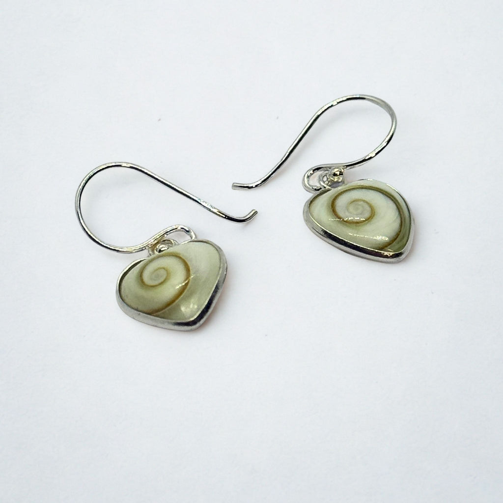 Boucles d'oreilles - Œil de Sainte Lucie Argent 925 - Cœur 10 mm