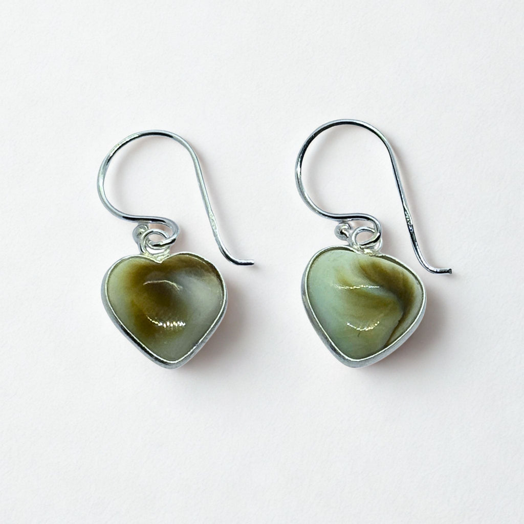 Boucles d'oreilles - Œil de Sainte Lucie Argent 925 - Cœur 10 mm