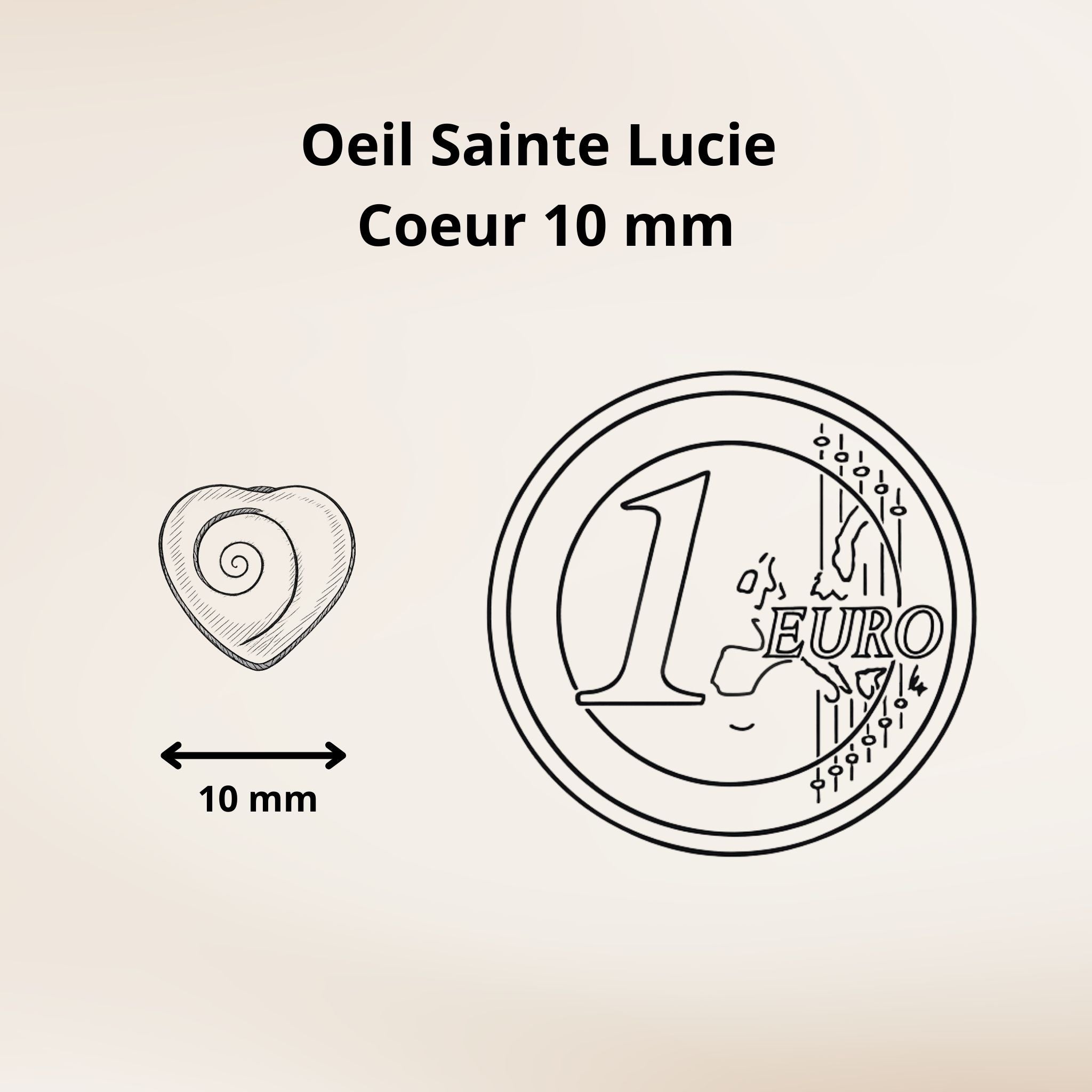 Boucles d'oreilles - Œil de Sainte Lucie Argent 925 - Cœur 10 mm