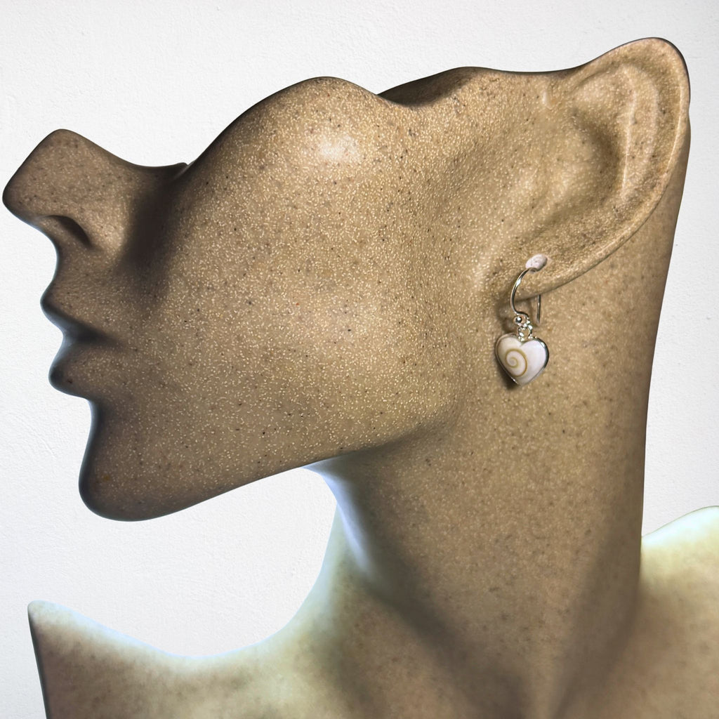 Boucles d'oreilles - Œil de Sainte Lucie Argent 925 - Cœur 10 mm