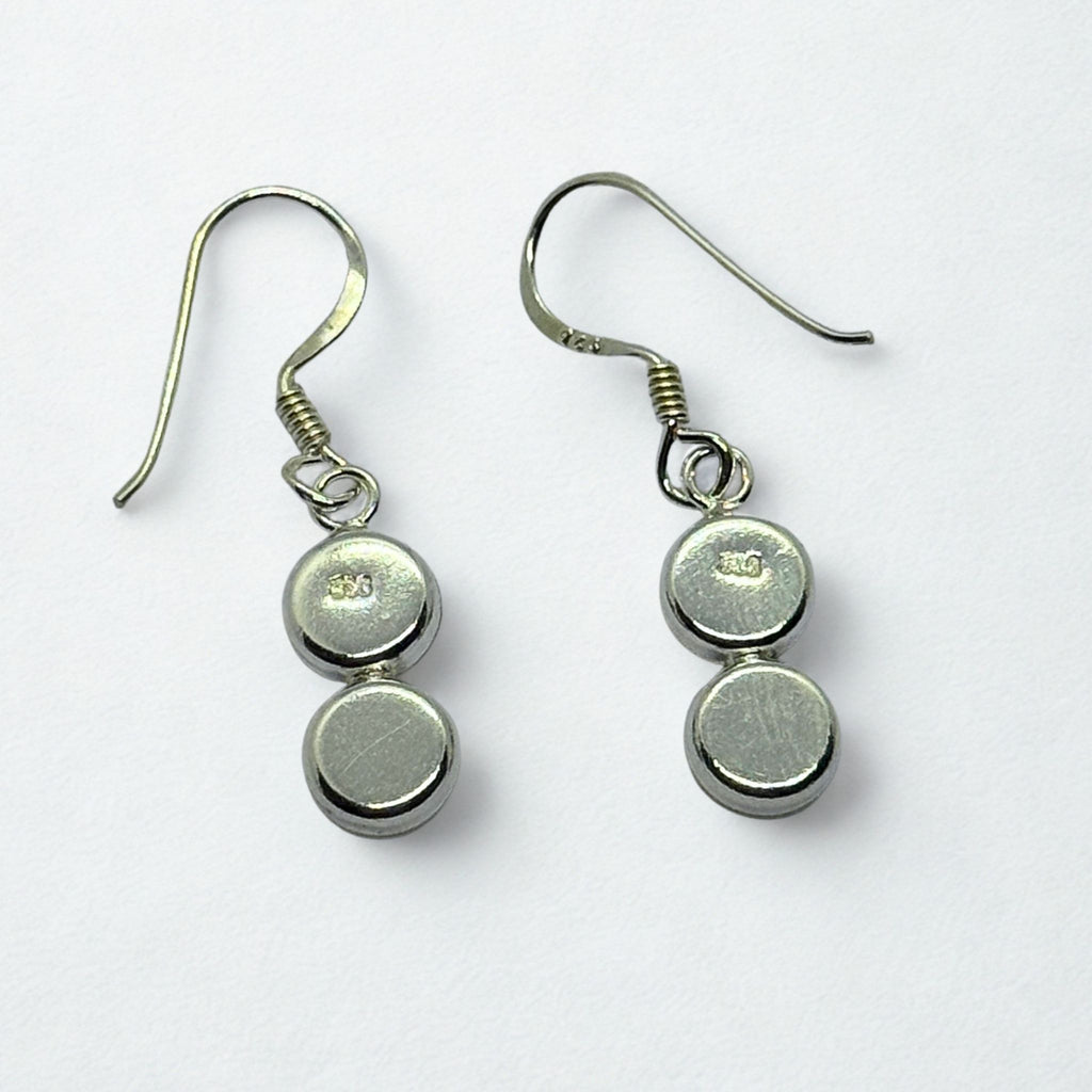 Boucles d'oreilles - Œil de Sainte Lucie Argent 925 - Double rond 6 mm