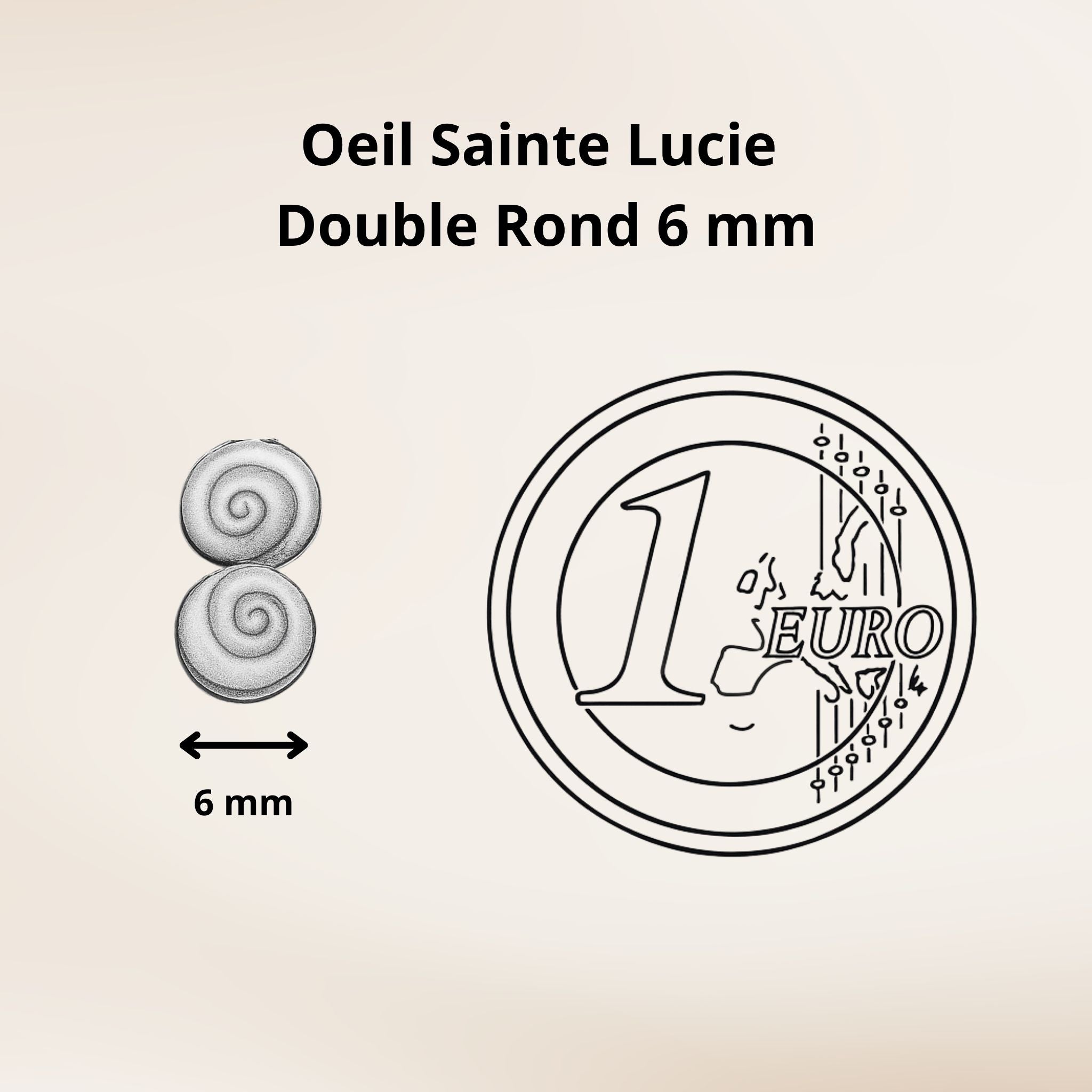 Boucles d'oreilles - Œil de Sainte Lucie Argent 925 - Double rond 6 mm
