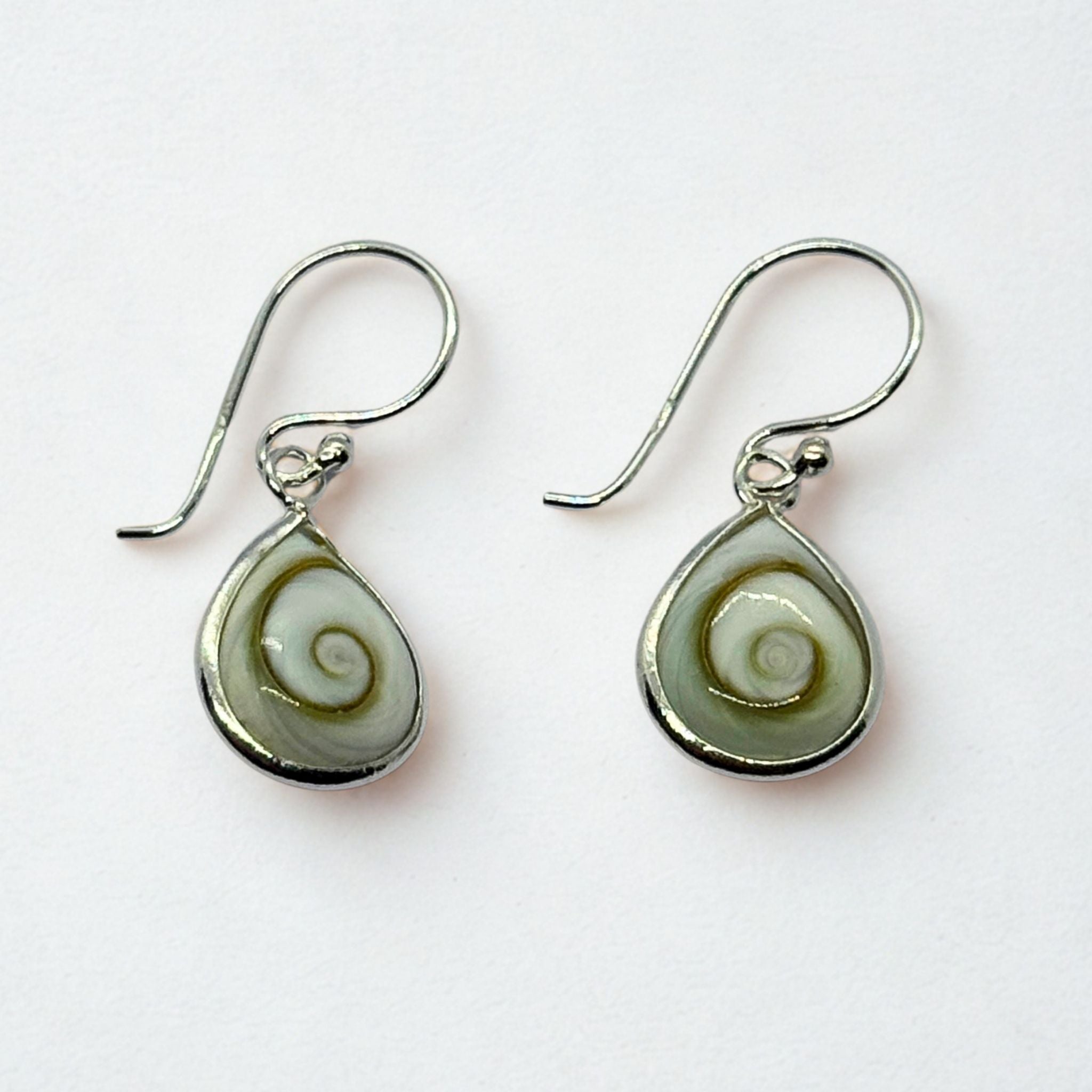 Boucles d'oreilles - Œil de Sainte Lucie Argent 925 - Goutte 15 mm