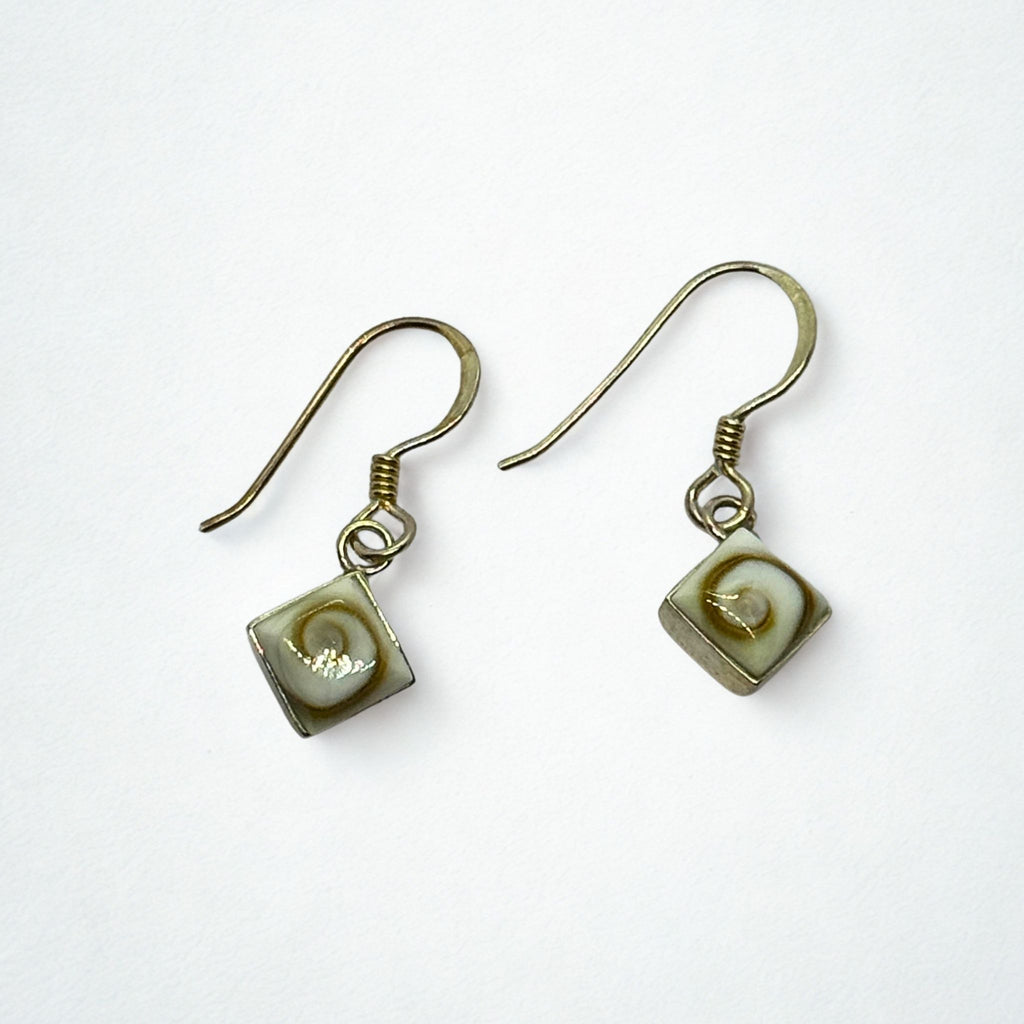 Boucles d'oreilles - Œil de Sainte Lucie Argent 925 - Losange 7 mm
