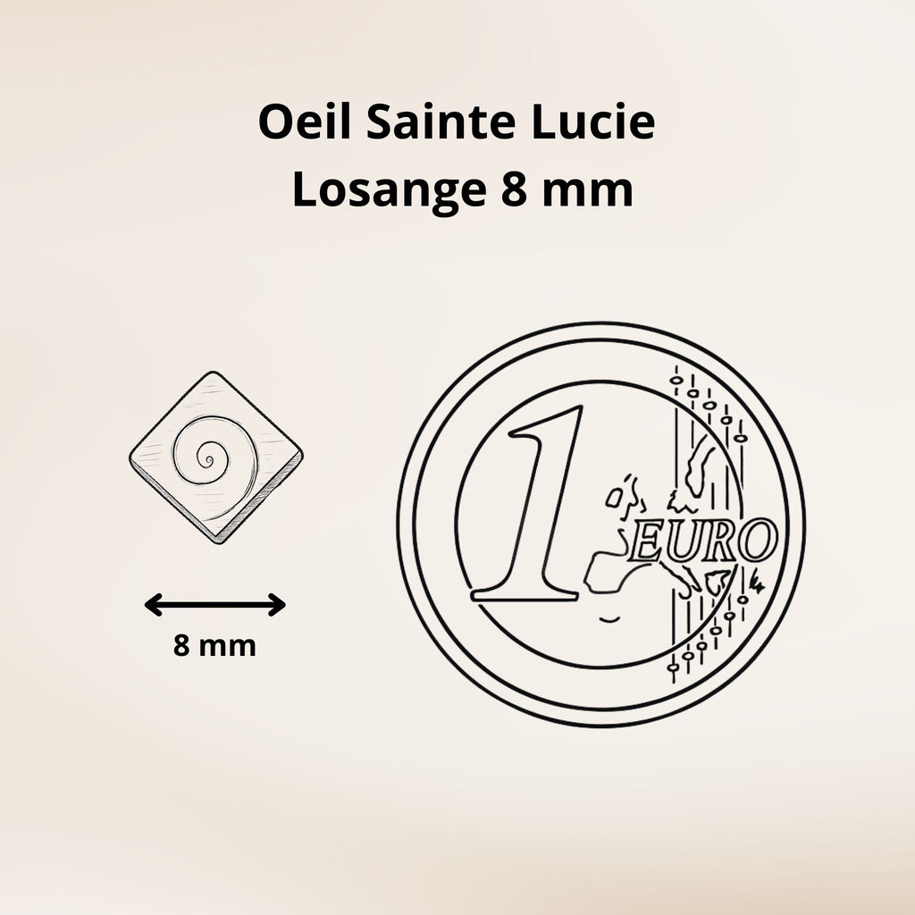 Boucles d'oreilles - Œil de Sainte Lucie Argent 925 - Losange 7 mm