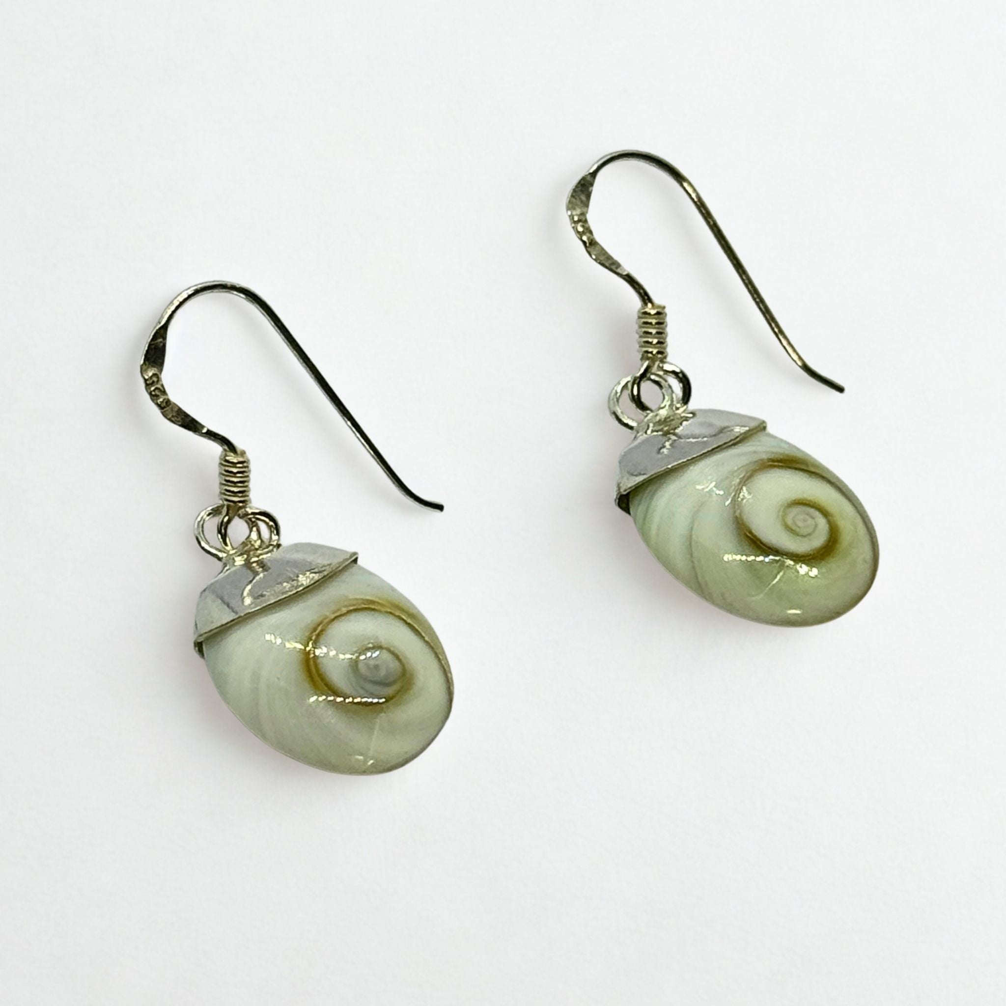 Boucles d'oreilles - Œil de Sainte Lucie Argent 925 - Ovale chapeau 13 mm