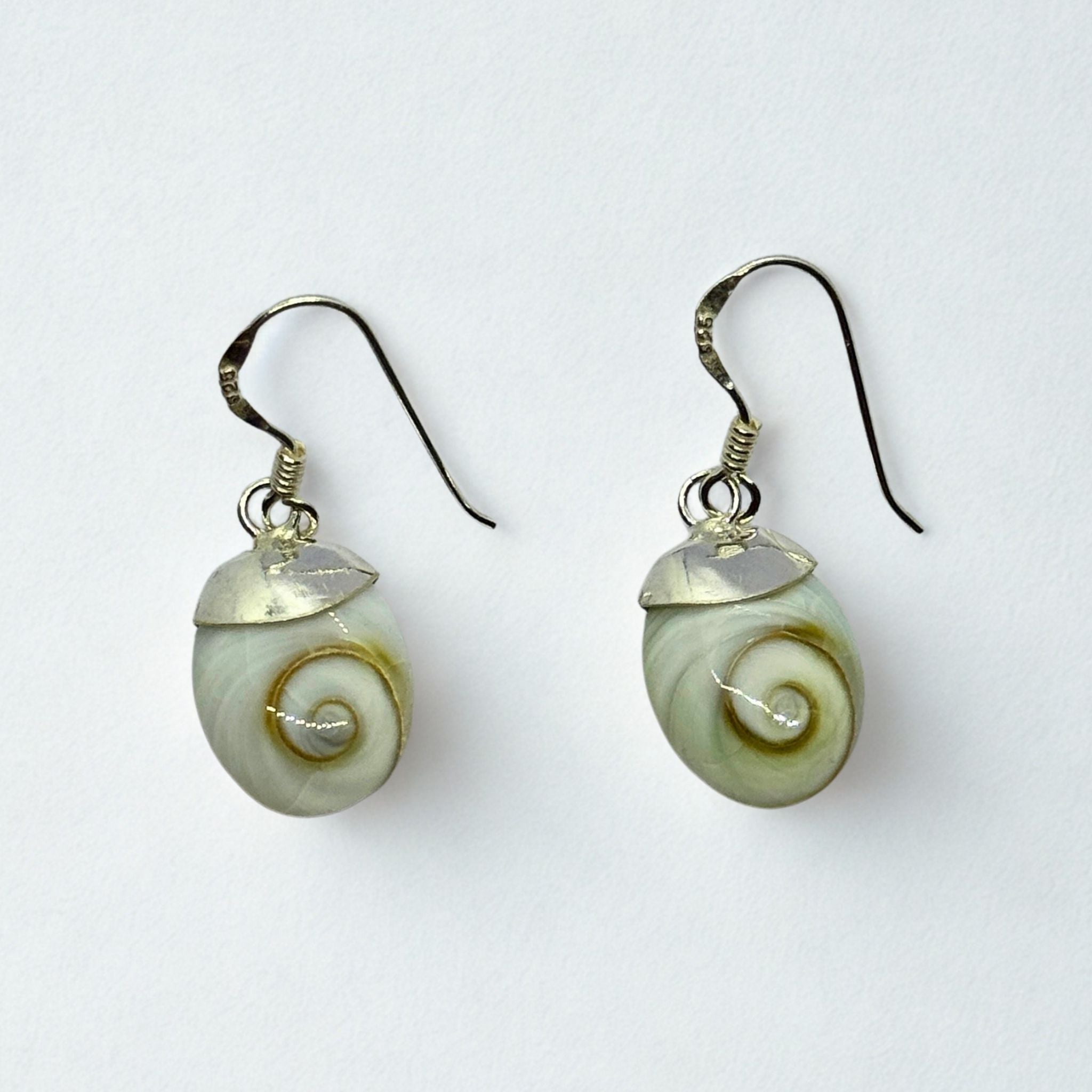 Boucles d'oreilles - Œil de Sainte Lucie Argent 925 - Ovale chapeau 13 mm