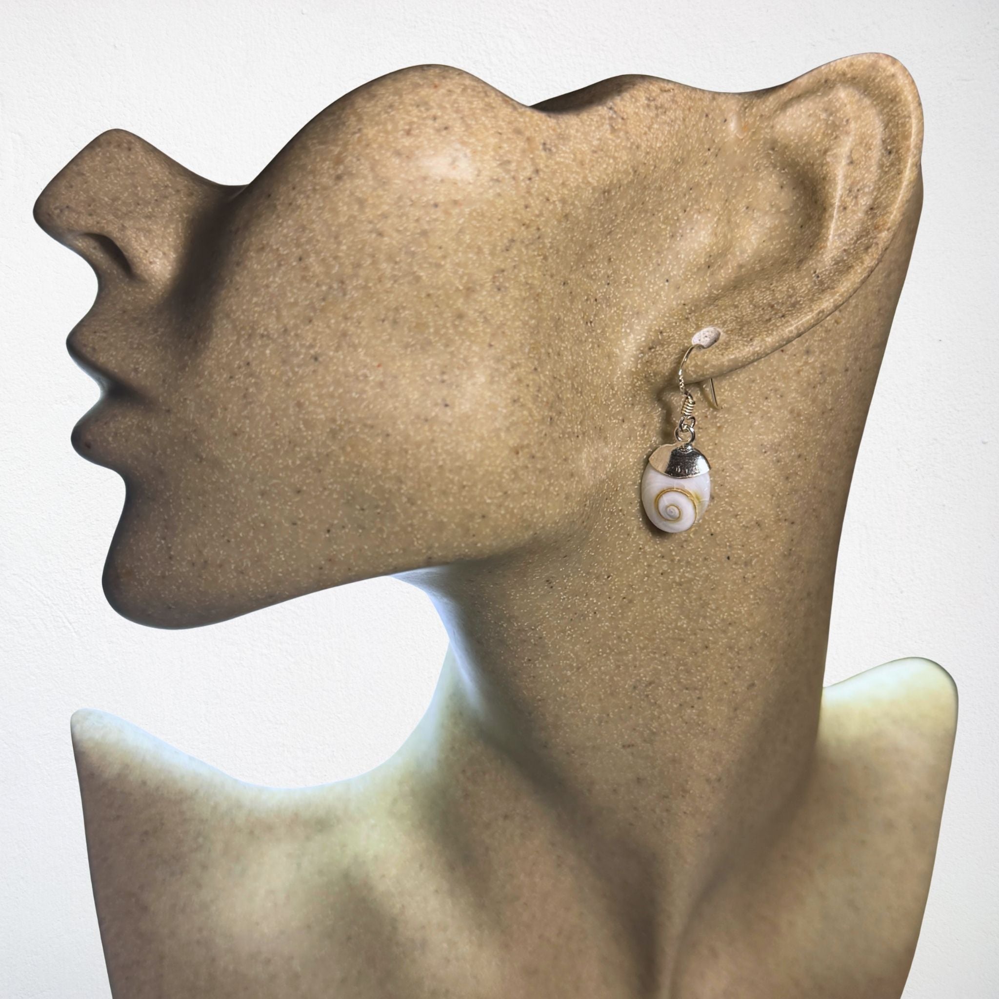Boucles d'oreilles - Œil de Sainte Lucie Argent 925 - Ovale chapeau 13 mm