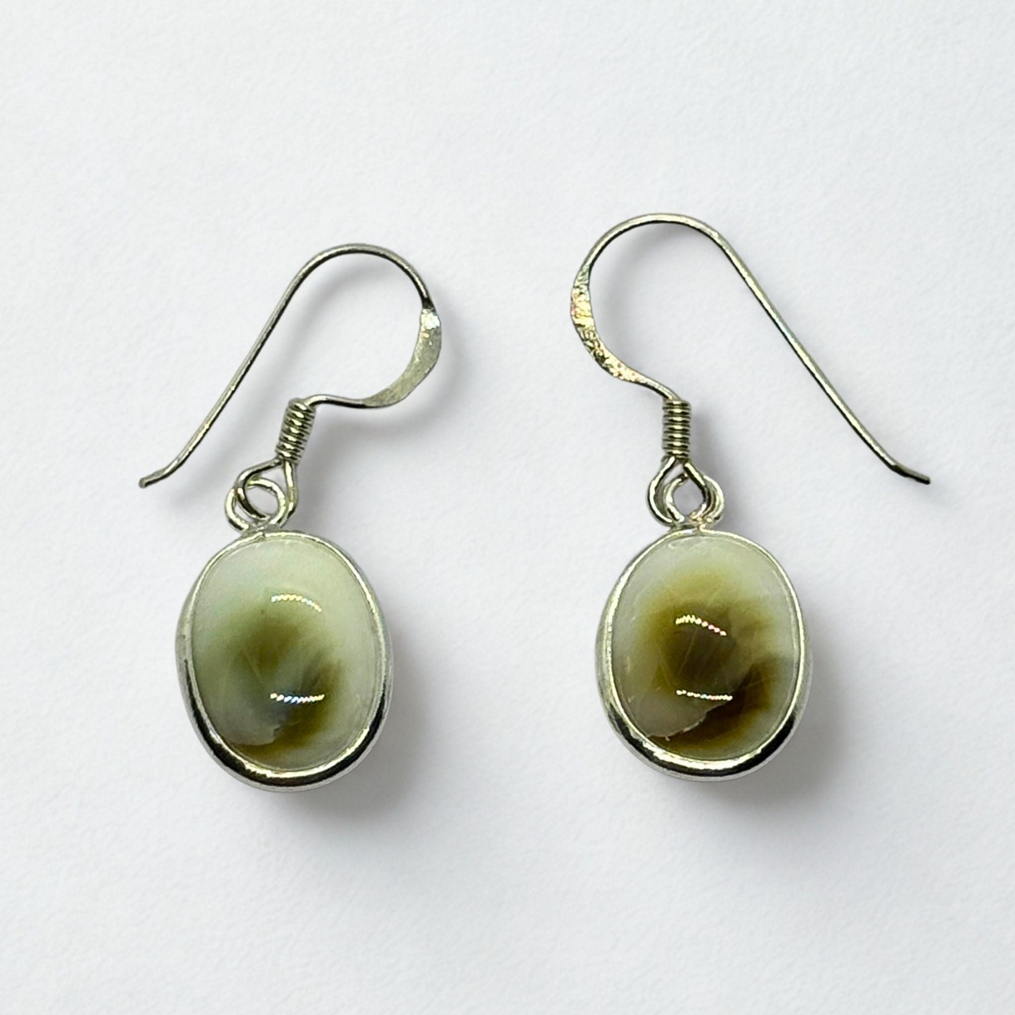 Boucles d'oreilles - Œil de Sainte Lucie Argent 925 - Ovale 14 mm