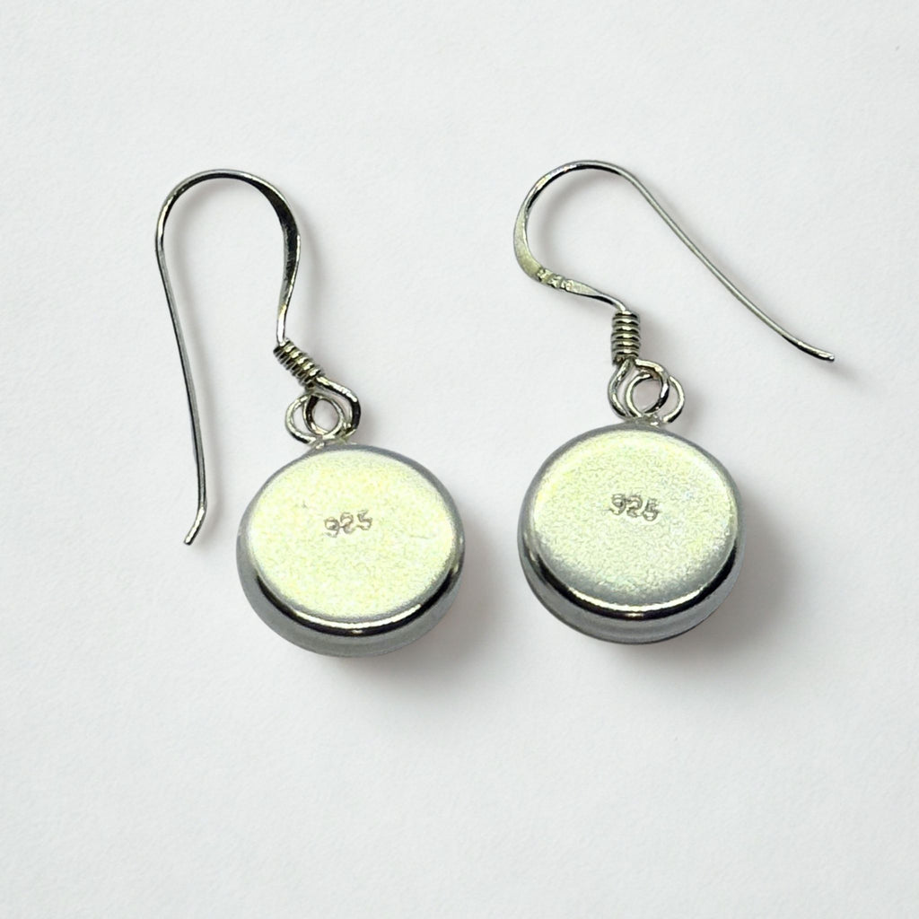 Boucles d'oreilles - Œil de Sainte Lucie Argent 925 - Rond 10 mm