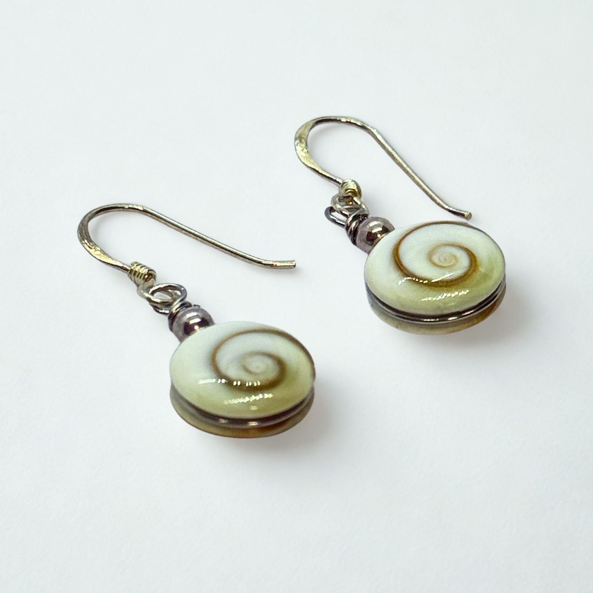 Boucles d'oreilles - Œil de Sainte Lucie Argent 925 - Rond bombé 10 mm