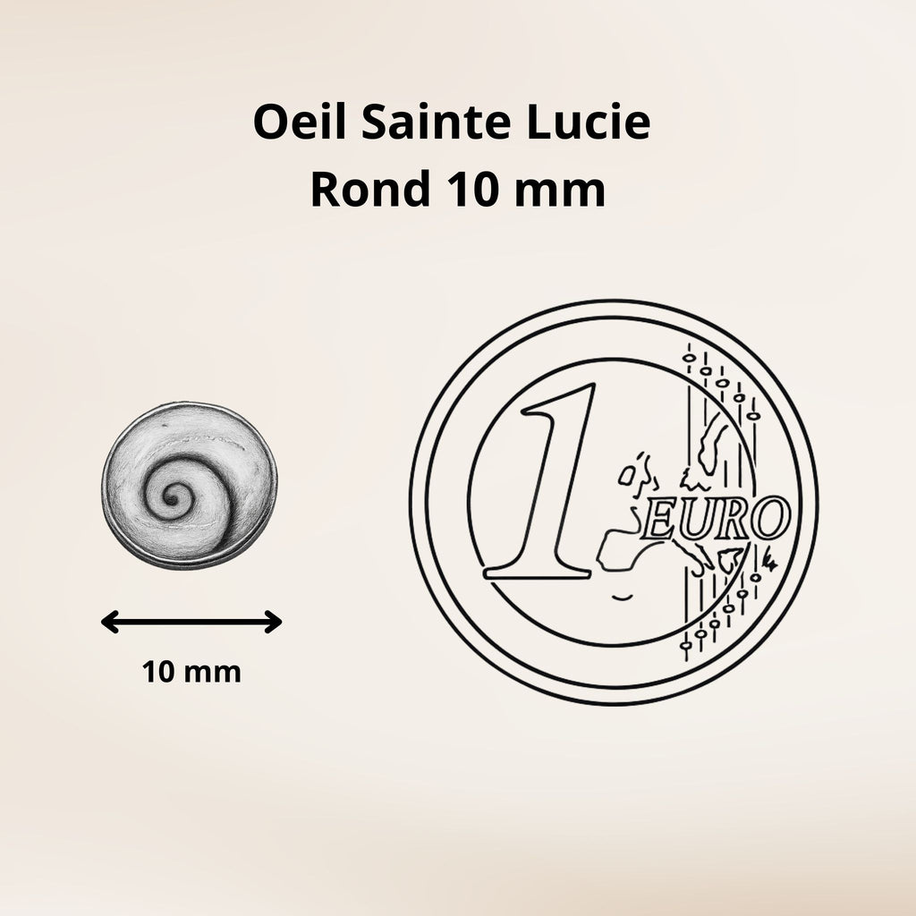 Boucles d'oreilles - Œil de Sainte Lucie Argent 925 - Rond bombé 10 mm