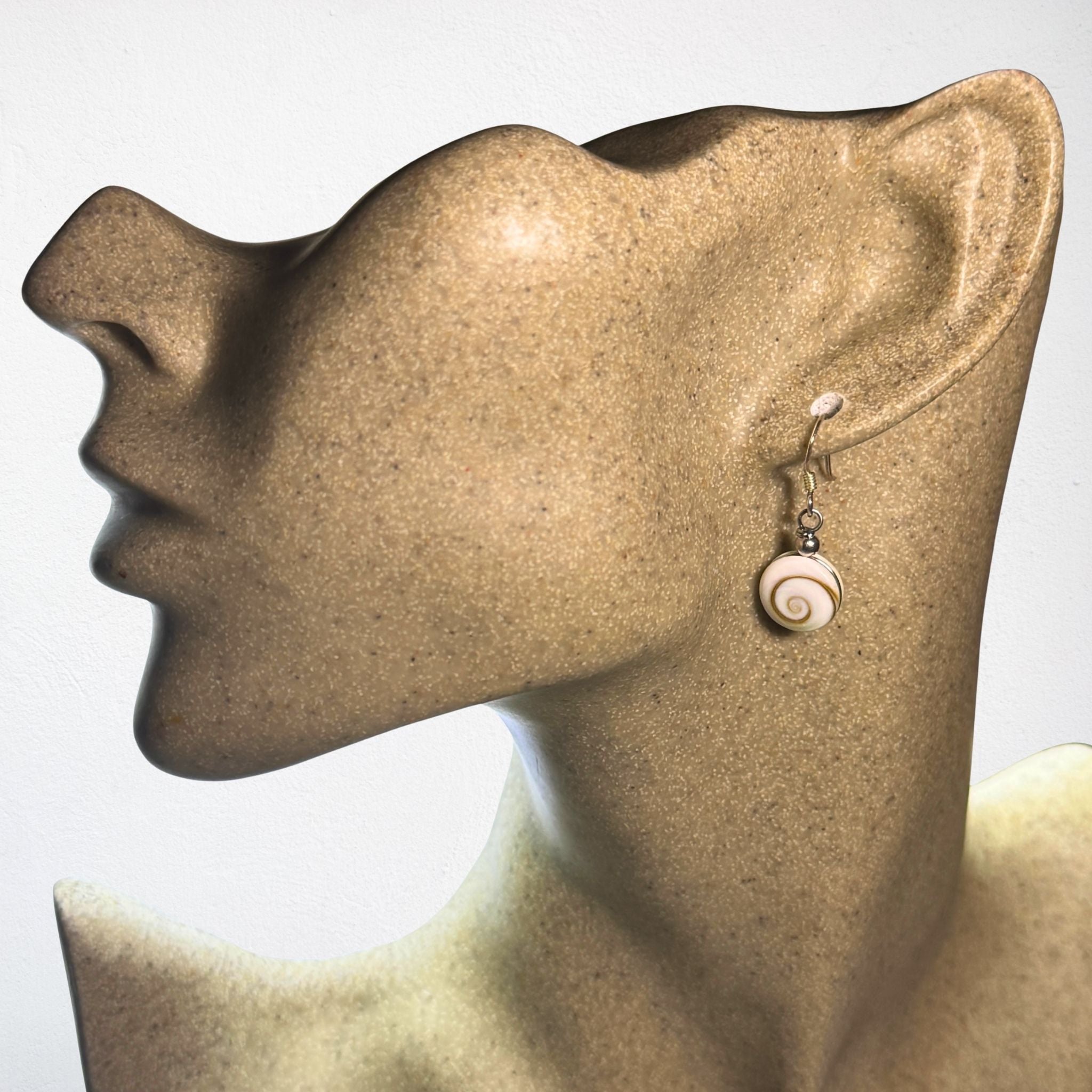 Boucles d'oreilles - Œil de Sainte Lucie Argent 925 - Rond bombé 10 mm