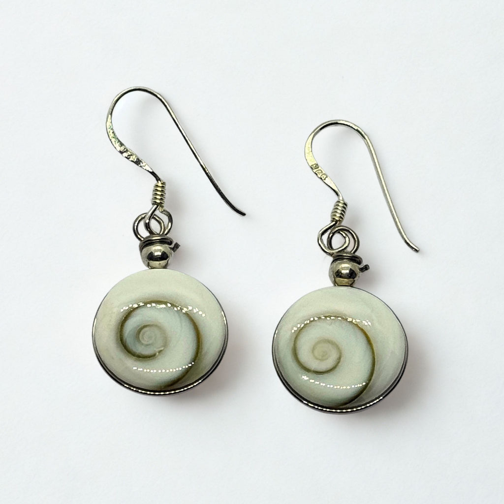 Boucles d'oreilles - Œil de Sainte Lucie Argent 925 - Rond bombé 12 mm