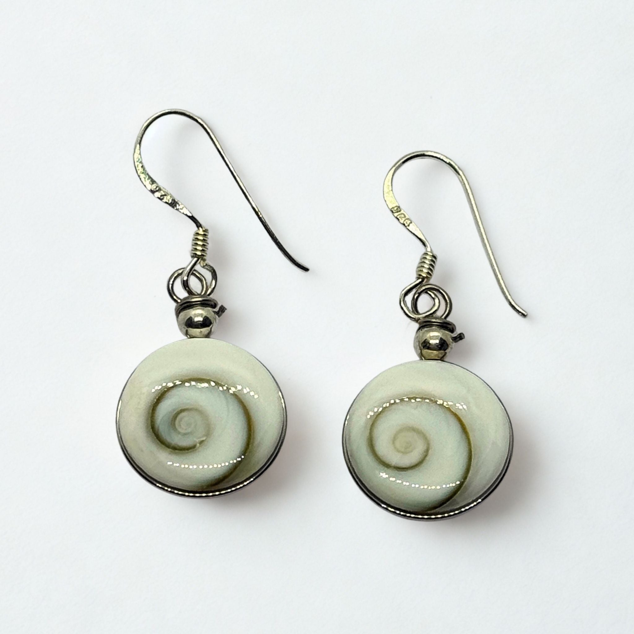 Boucles d'oreilles - Œil de Sainte Lucie Argent 925 - Rond bombé 12 mm