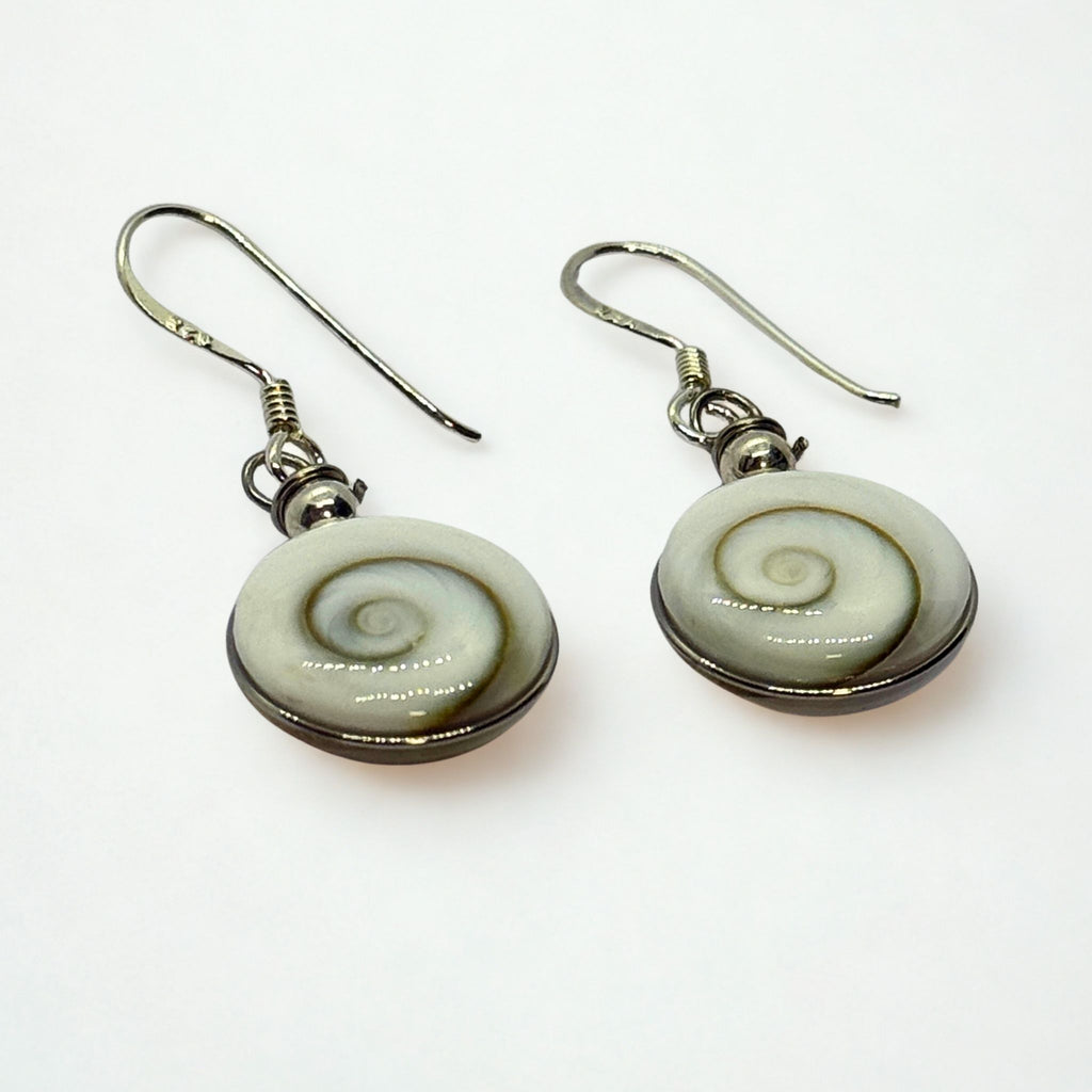 Boucles d'oreilles - Œil de Sainte Lucie Argent 925 - Rond bombé 12 mm
