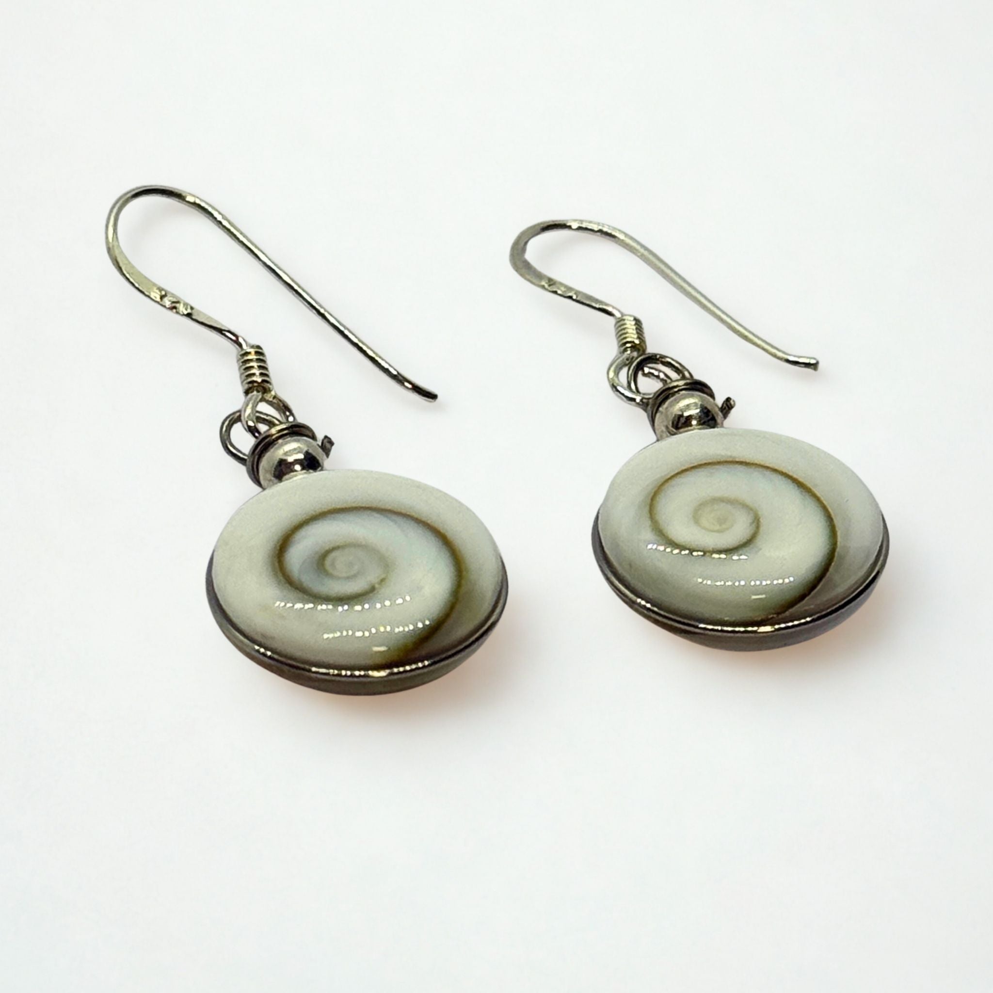 Boucles d'oreilles - Œil de Sainte Lucie Argent 925 - Rond bombé 12 mm