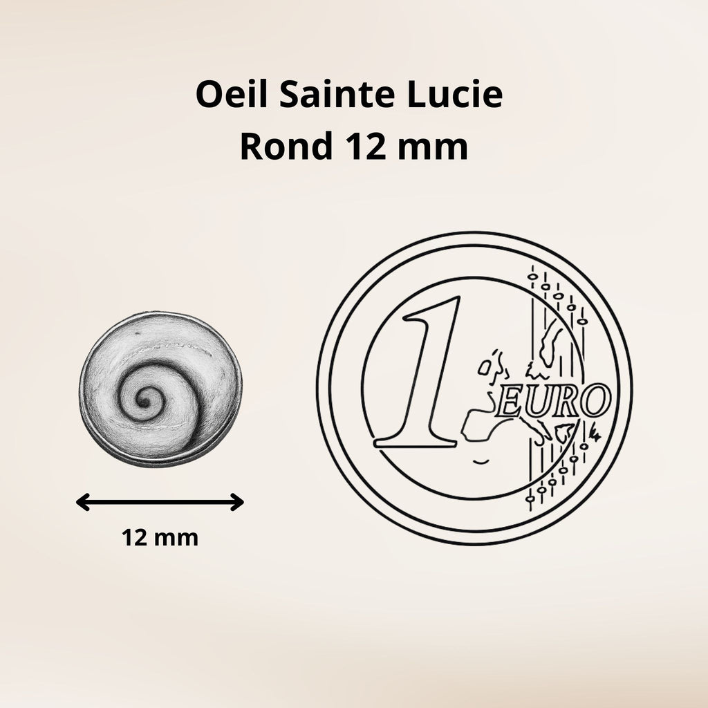Boucles d'oreilles - Œil de Sainte Lucie Argent 925 - Rond bombé 12 mm