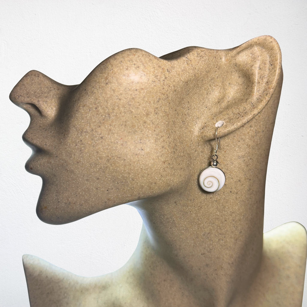 Boucles d'oreilles - Œil de Sainte Lucie Argent 925 - Rond bombé 12 mm