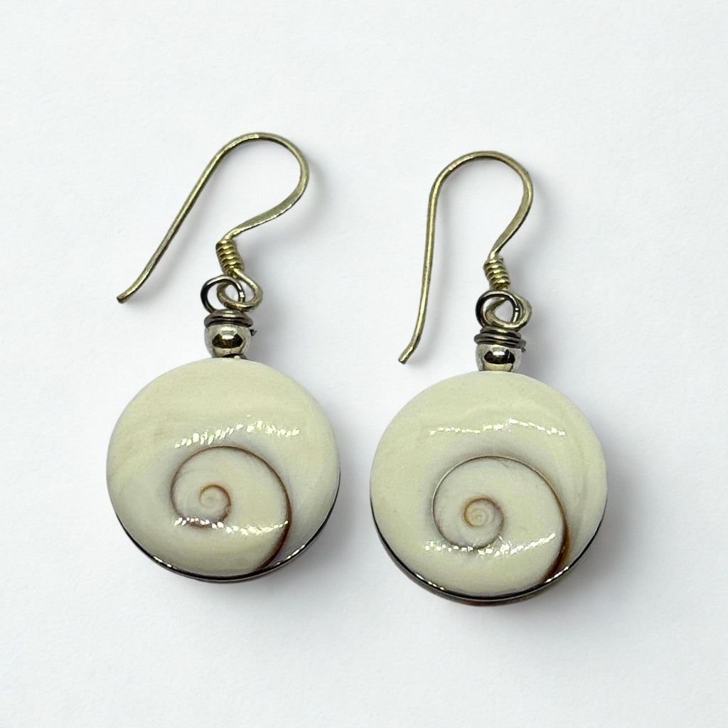 Boucles d'oreilles - Œil de Sainte Lucie Argent 925 - Rond bombé 15 mm