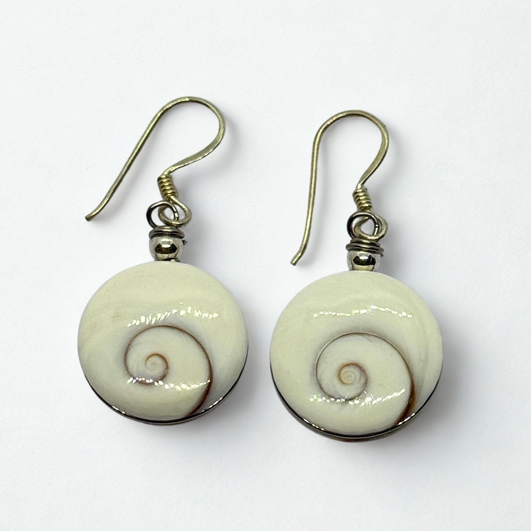 Boucles d'oreilles - Œil de Sainte Lucie Argent 925 - Rond bombé 15 mm
