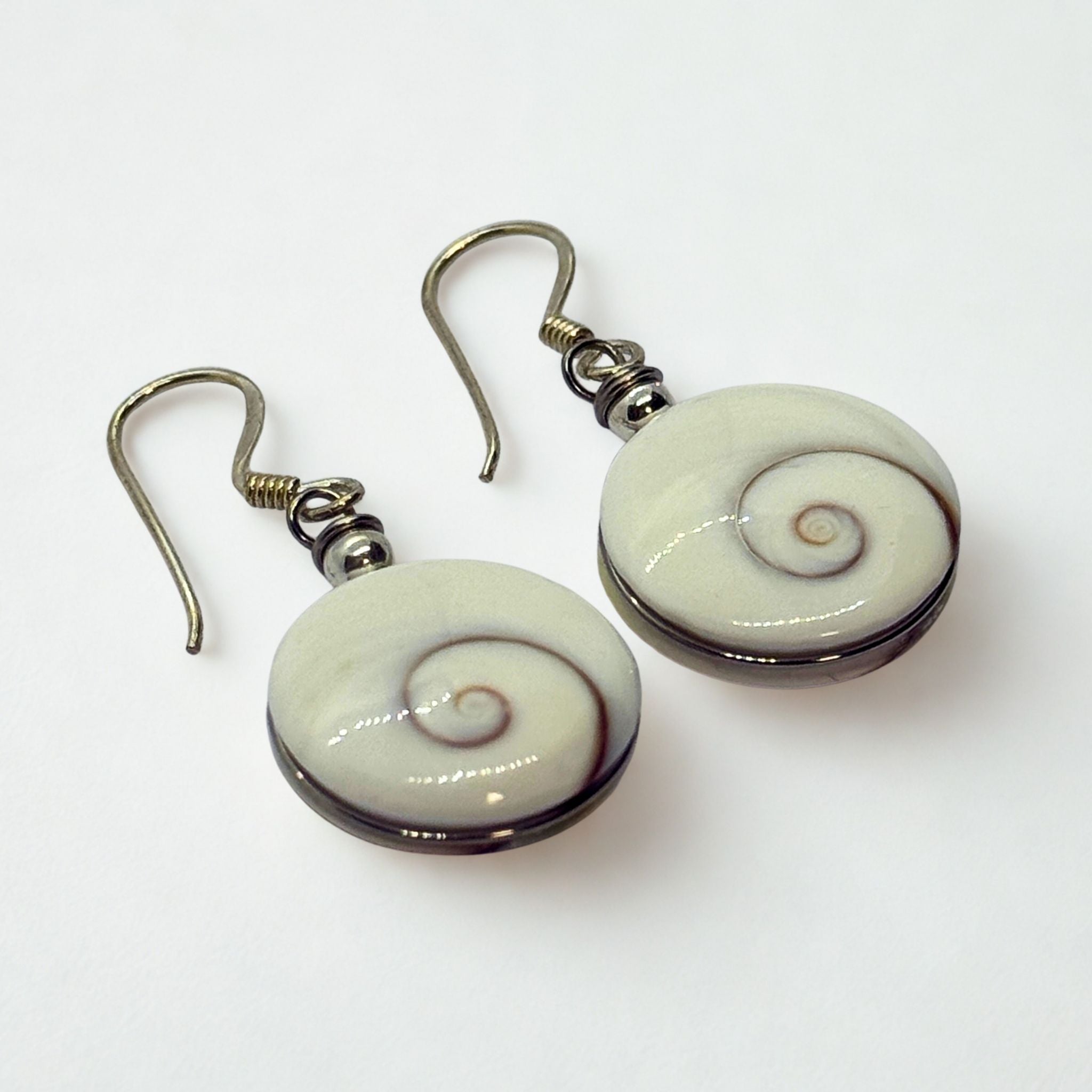 Boucles d'oreilles - Œil de Sainte Lucie Argent 925 - Rond bombé 15 mm