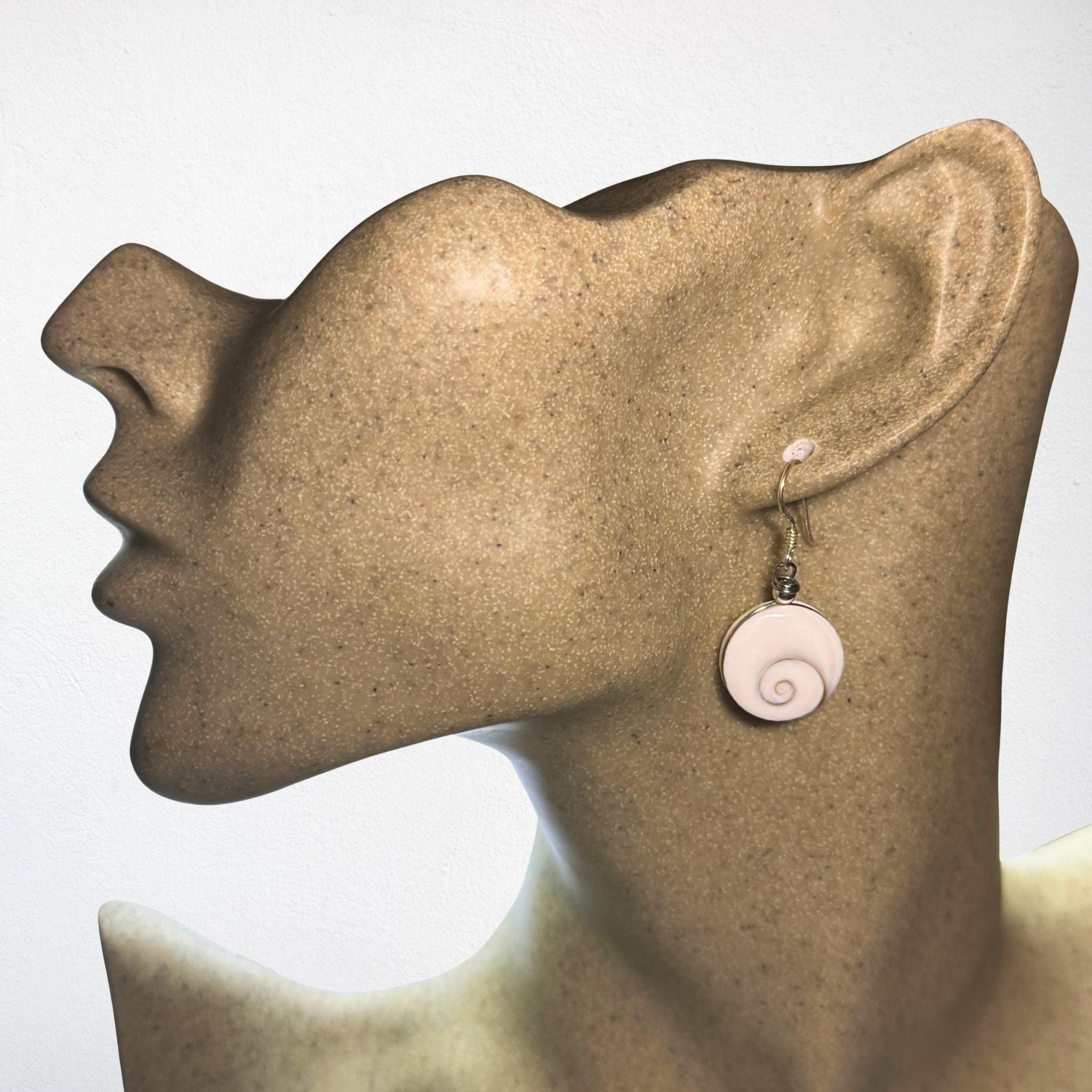 Boucles d'oreilles - Œil de Sainte Lucie Argent 925 - Rond bombé 15 mm