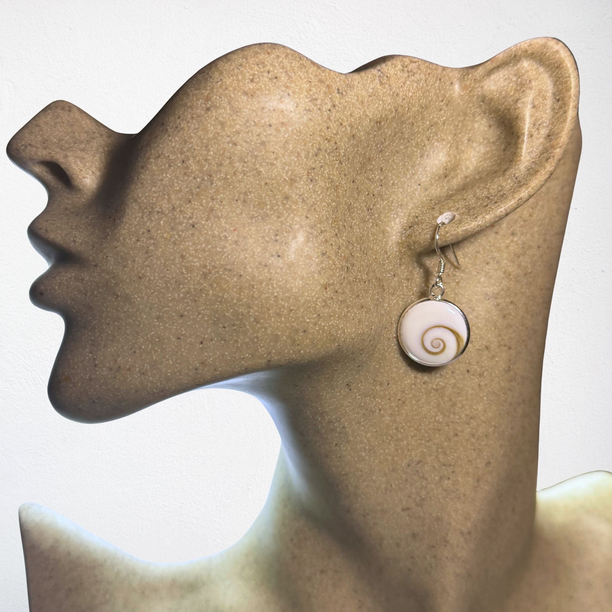 Boucles d'oreilles - Œil de Sainte Lucie Argent 925 - Rond 16 mm